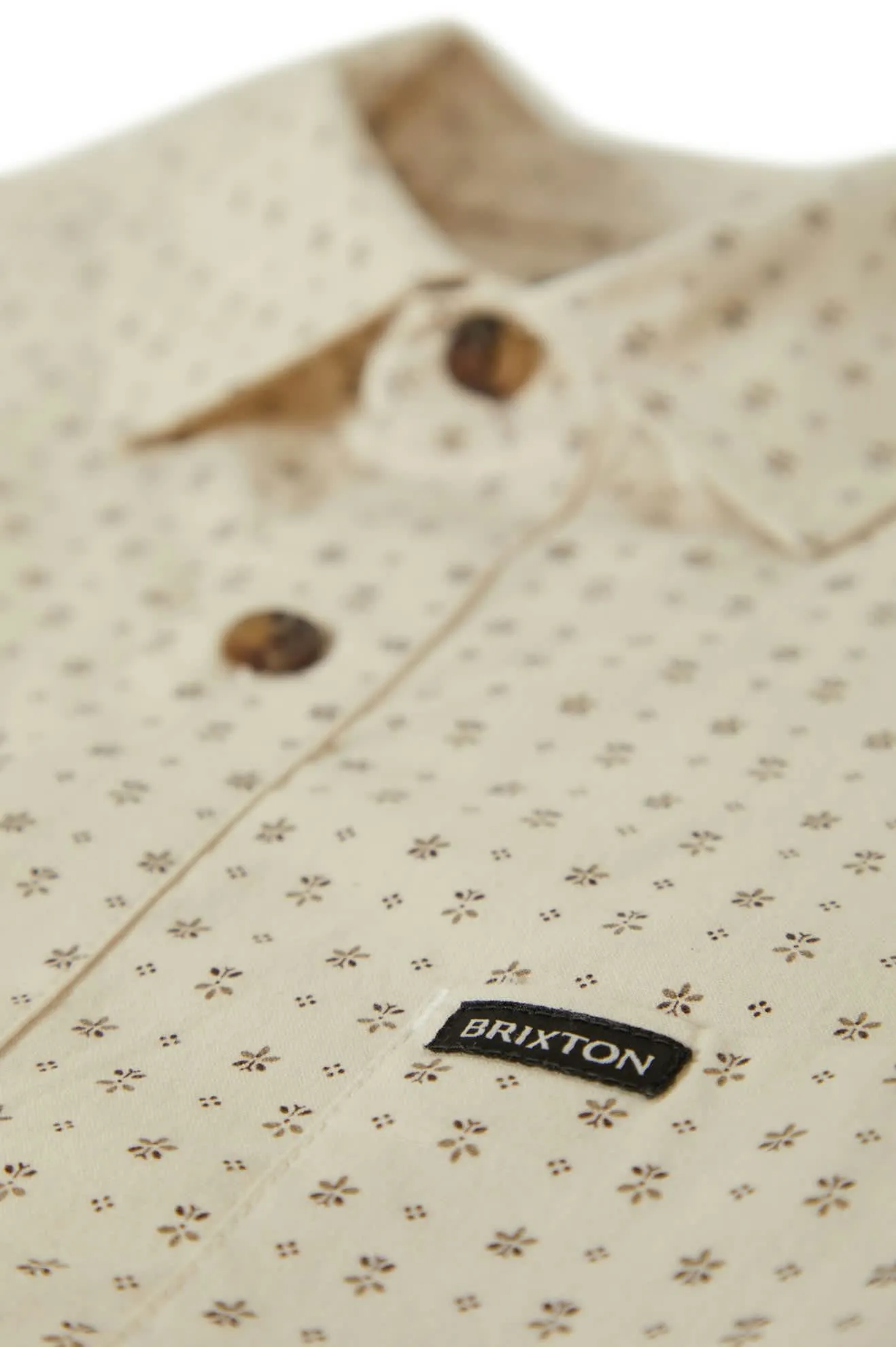 Charter Print S/S Shirt - Off White/Micro Floral Brixton