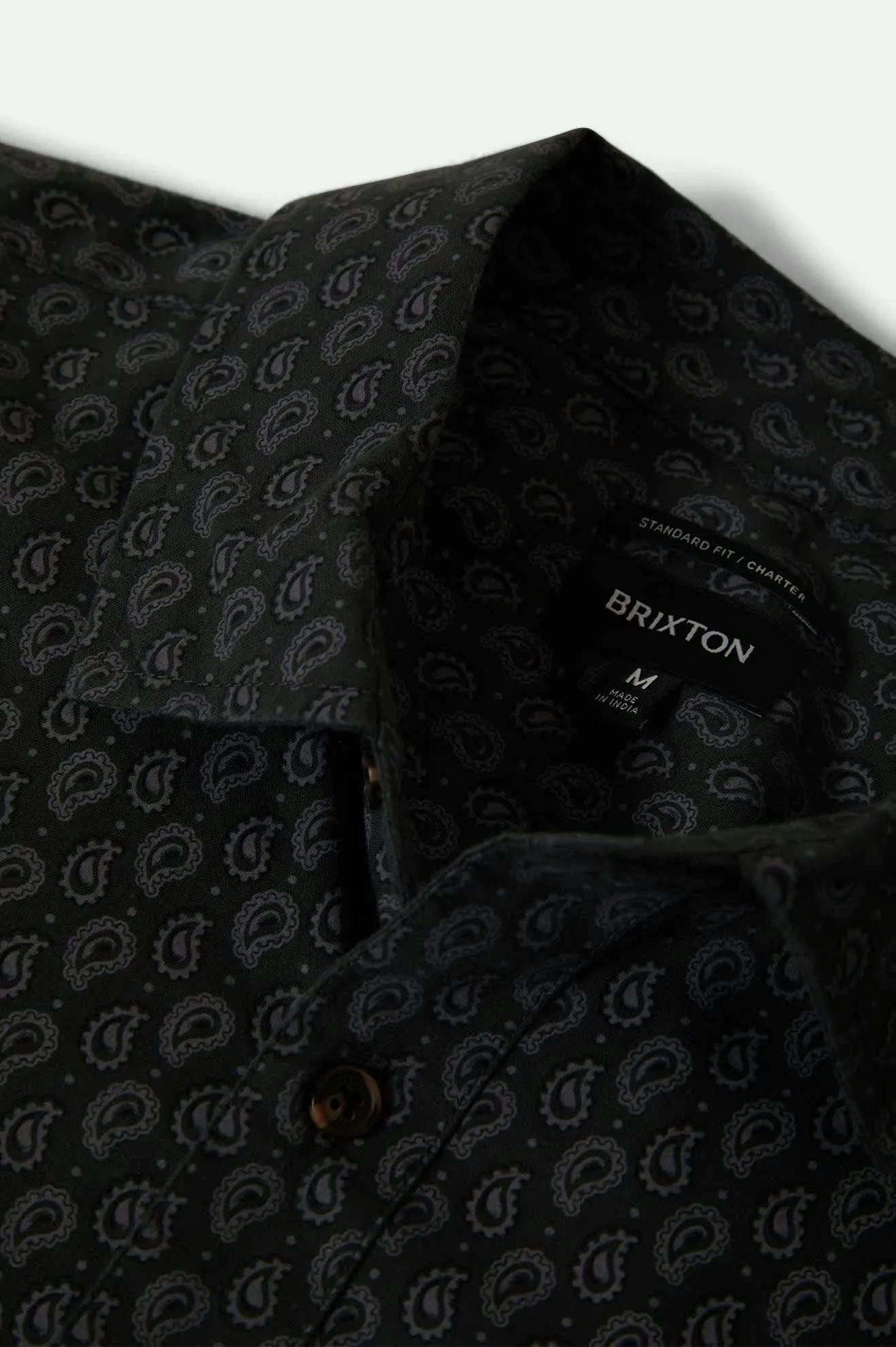 Charter Print S/S Shirt - Washed Black/Paisley Brixton