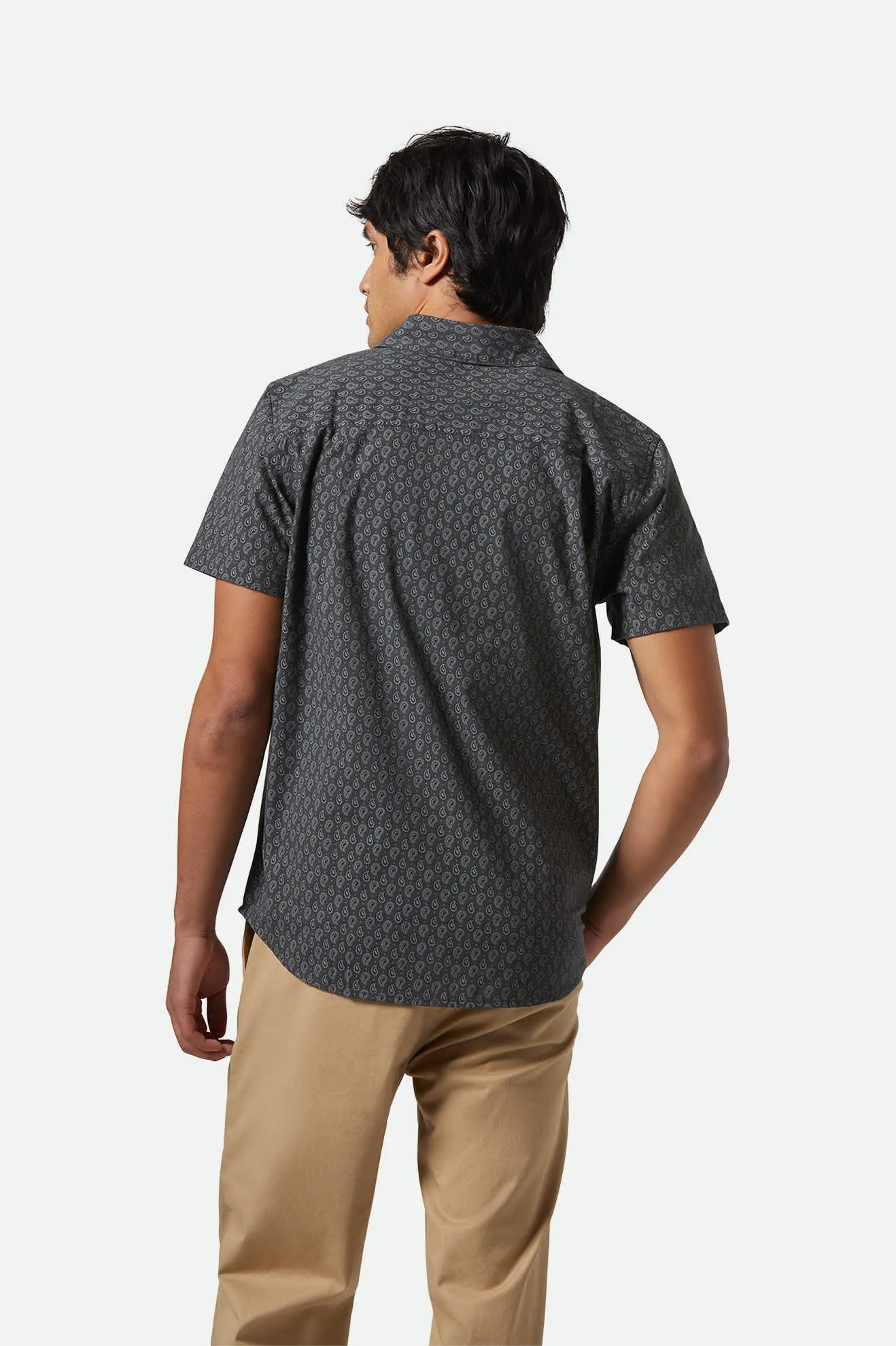Charter Print S/S Shirt - Washed Black/Paisley Brixton