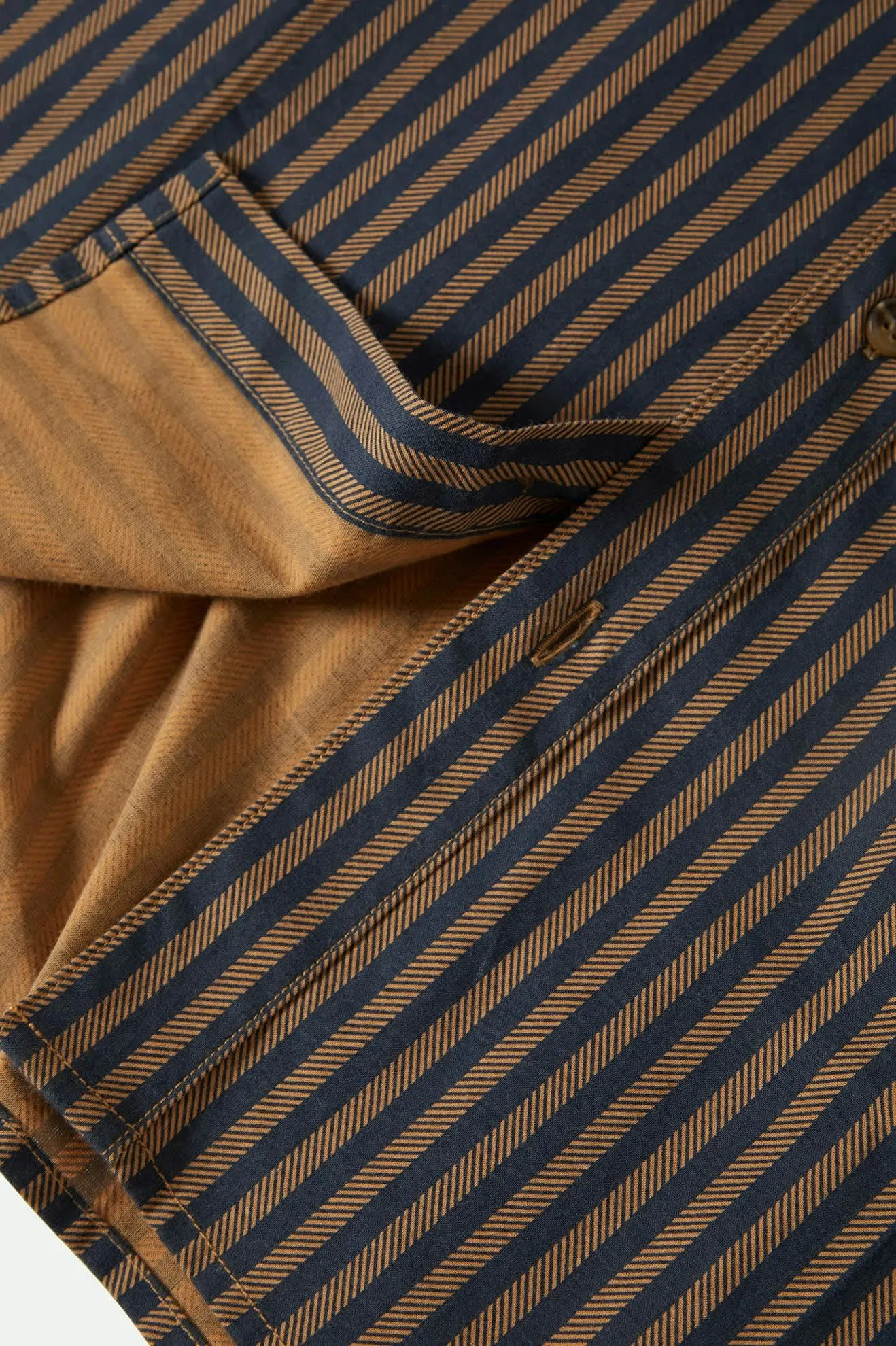 Charter Print S/S Shirt - Washed Blue/Sunnaked Stripe Brixton