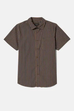 Charter Print S/S Shirt - Washed Blue/Sunnaked Stripe Brixton