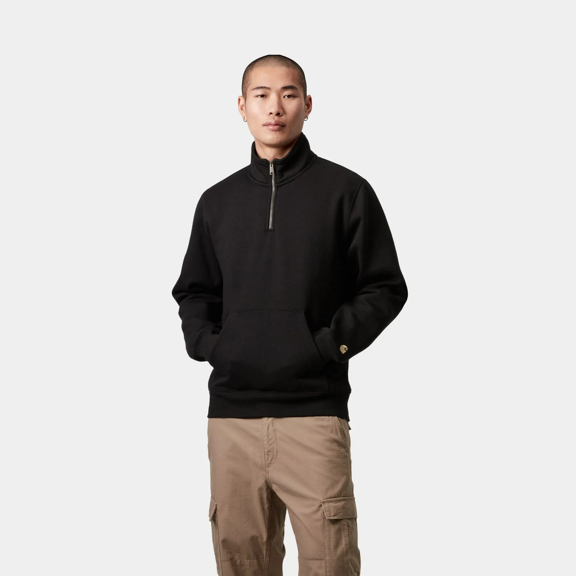 Chase Neck Zip Sweatshirt | Black Carhartt WIP