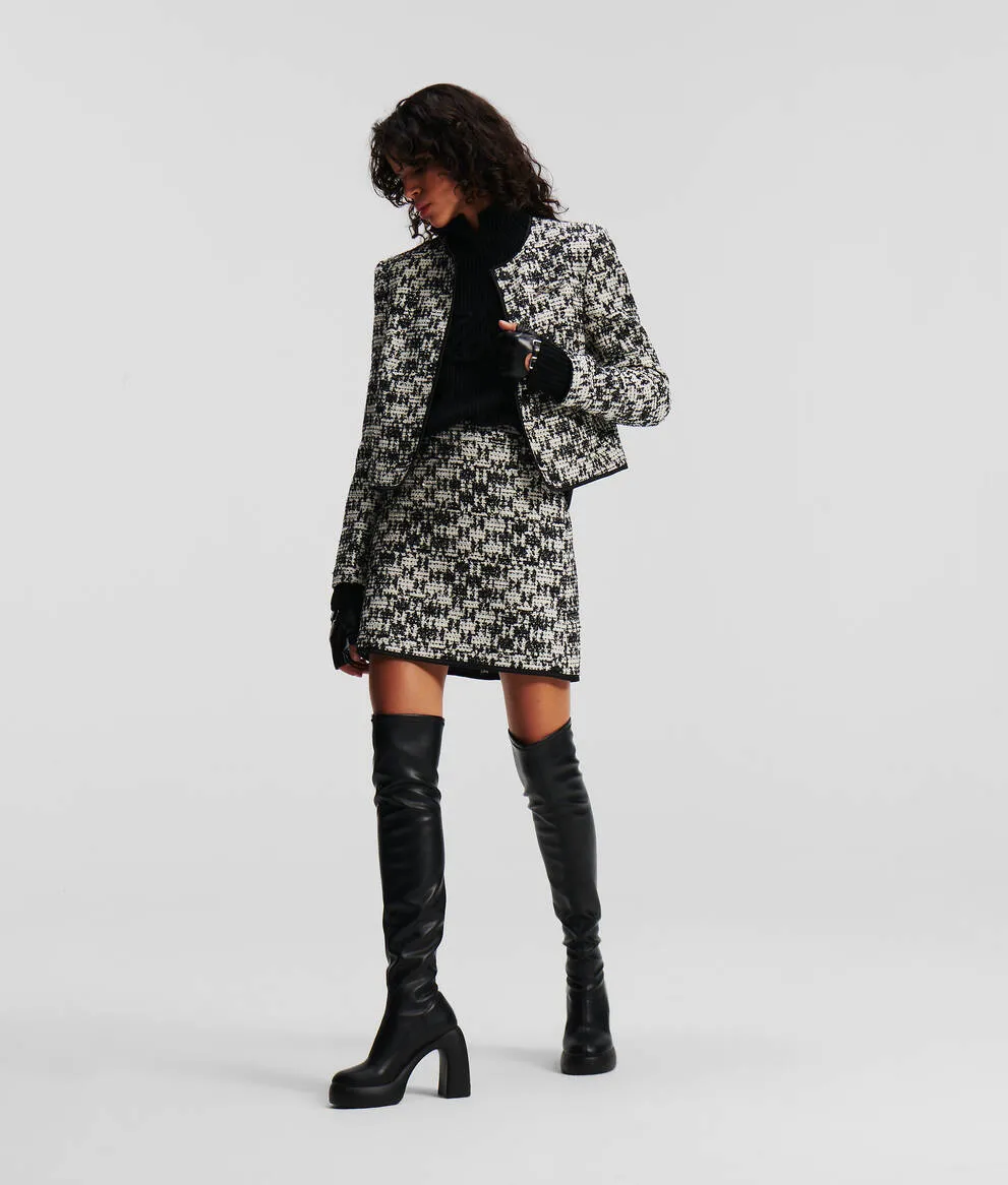 CHECKED BOUCL SKIRT