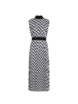 CHEVRON PLEATED DRESS