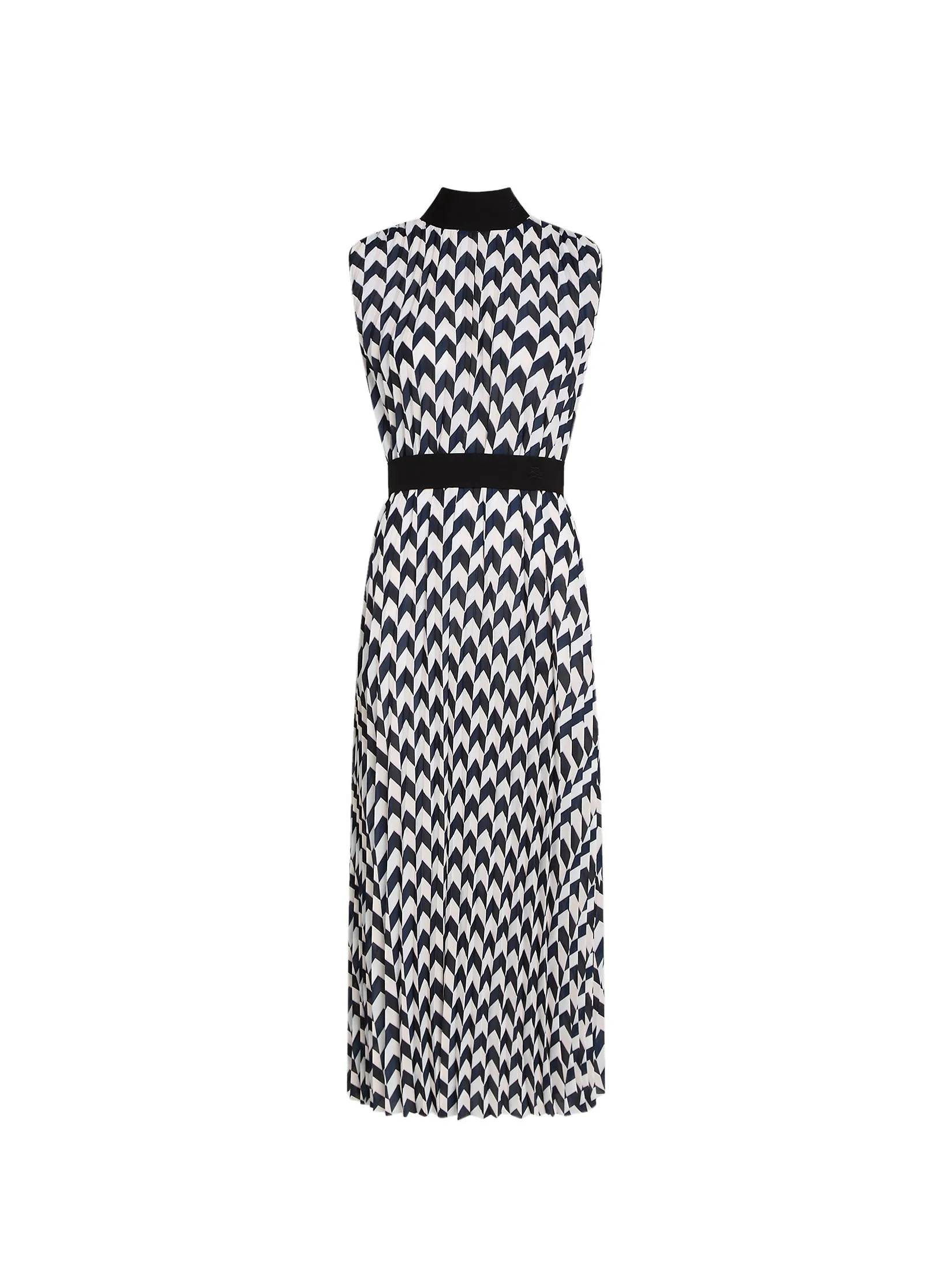 CHEVRON PLEATED DRESS