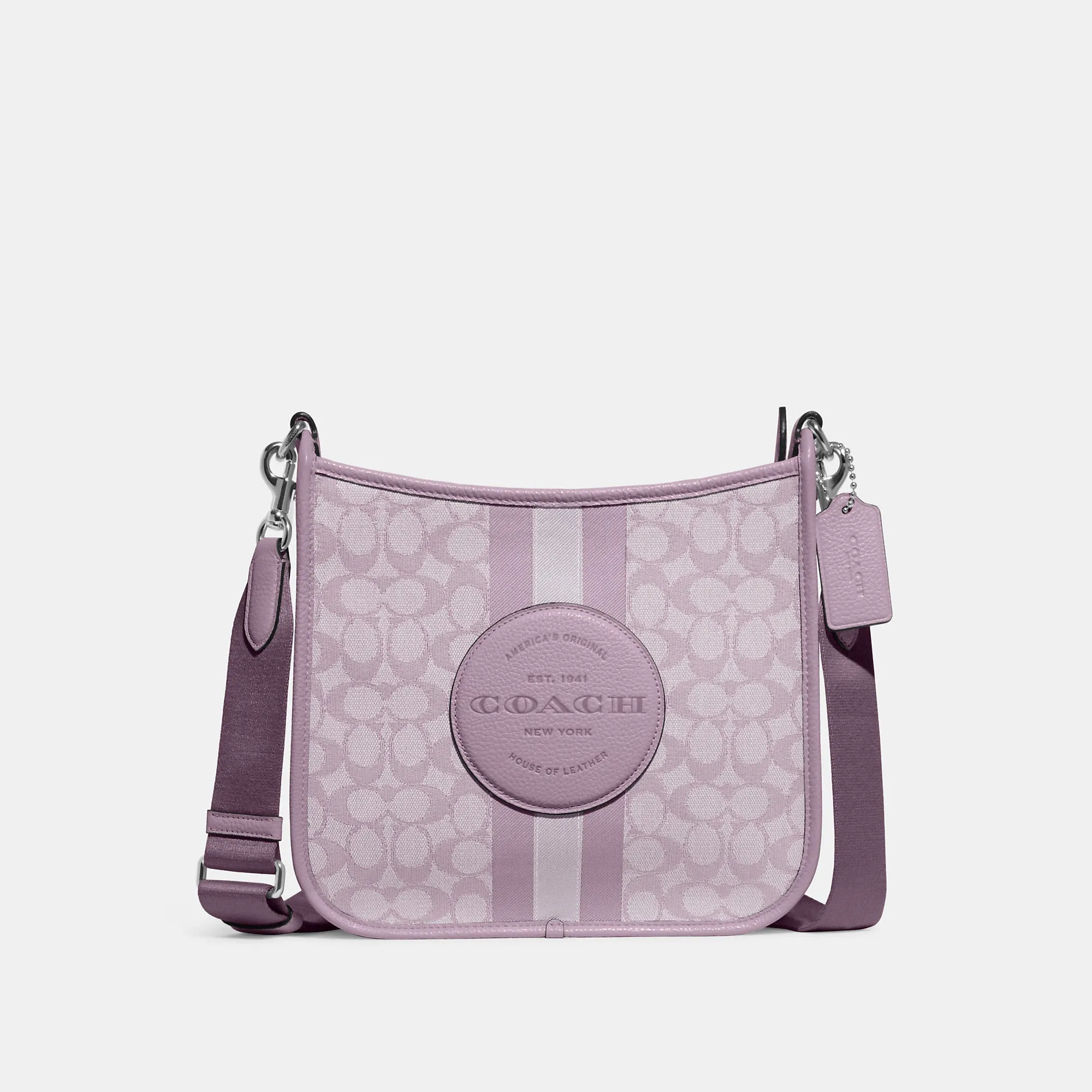 Coach Outlet Dempsey File Bag In Signature Jacquard With Stripe And Coach Patch