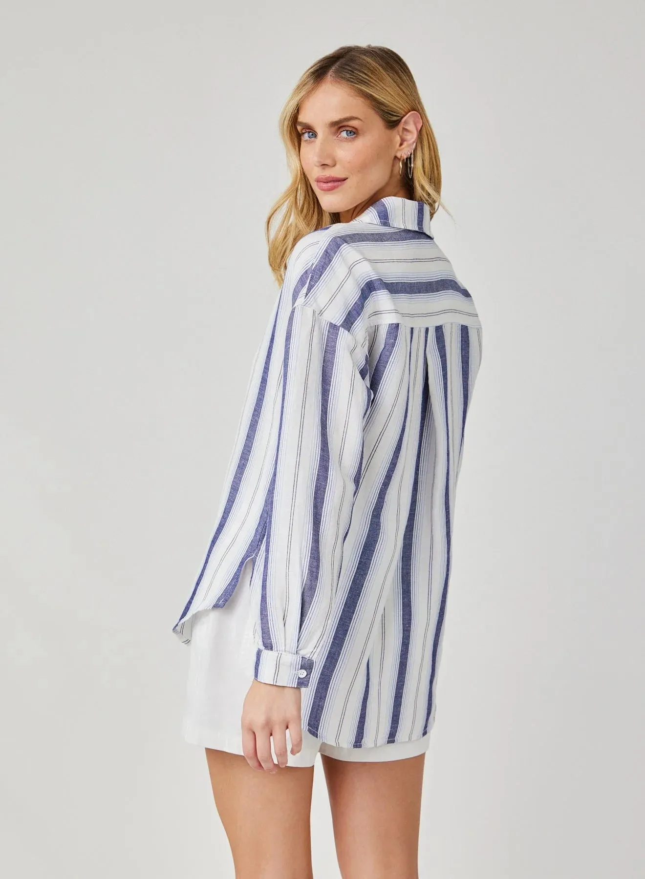 COASTAL OMBRE STRIPE LONG SLEEVE BUTTON DOWN SHIRT