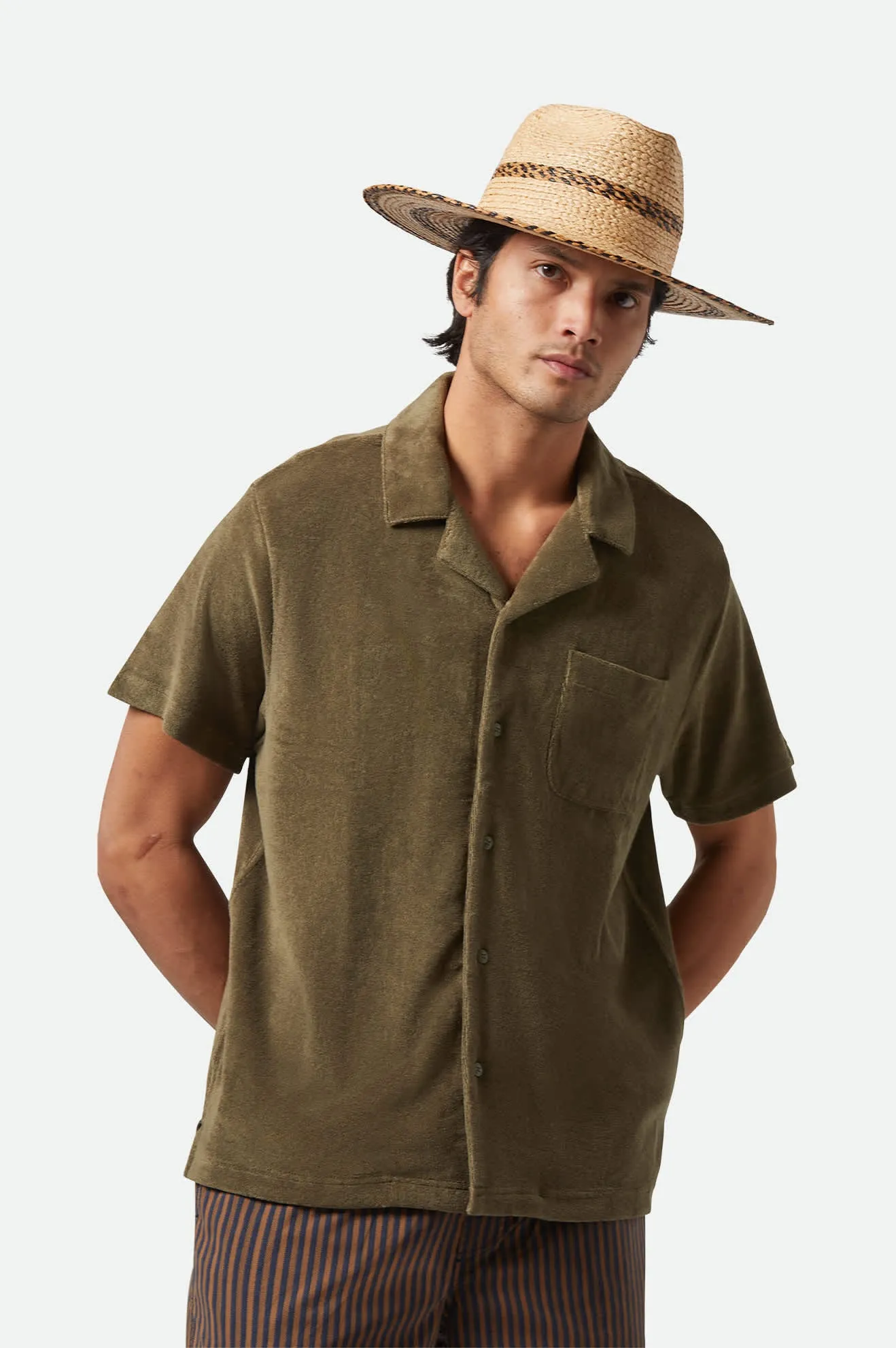 Cohen Straw Cowboy Hat - Tan/Black Brixton