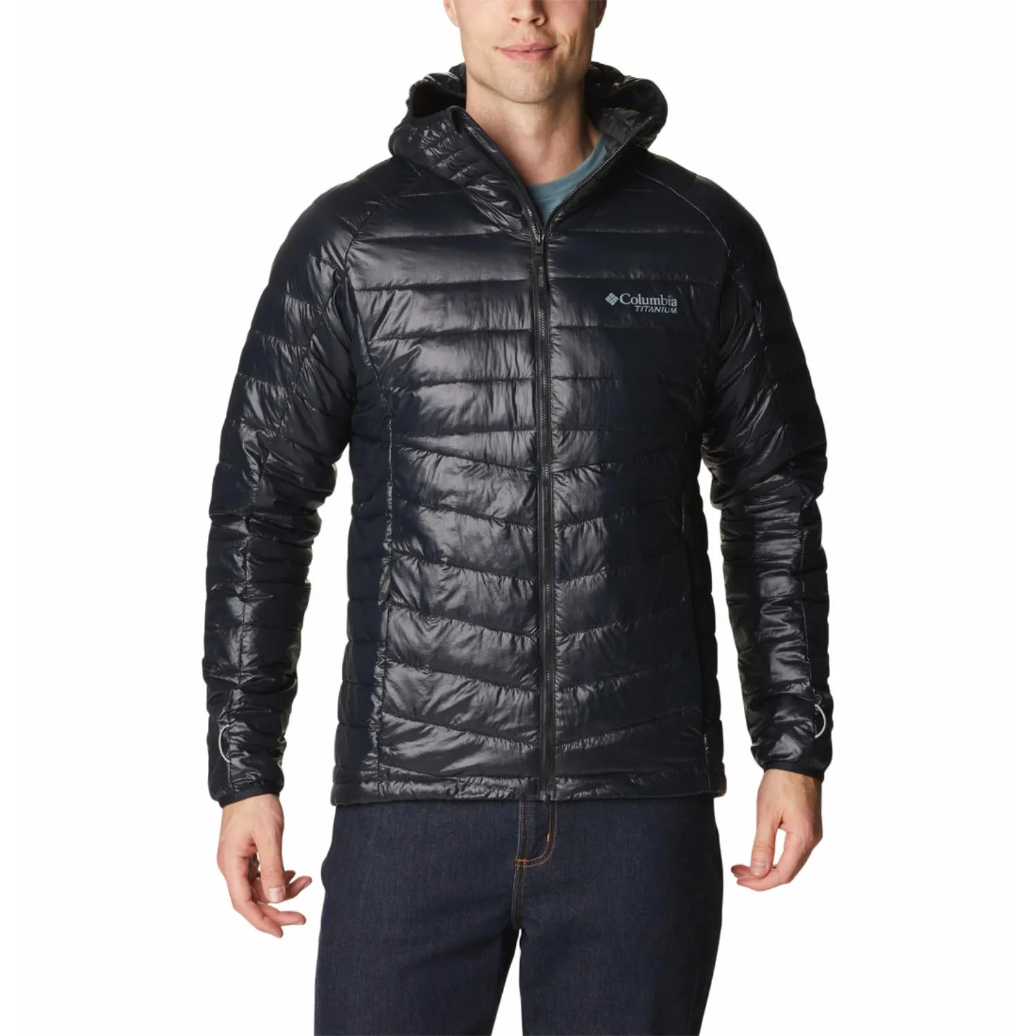 Columbia Men Black Omni-Heat Infinity Platinum Peak II Hooded Jacket