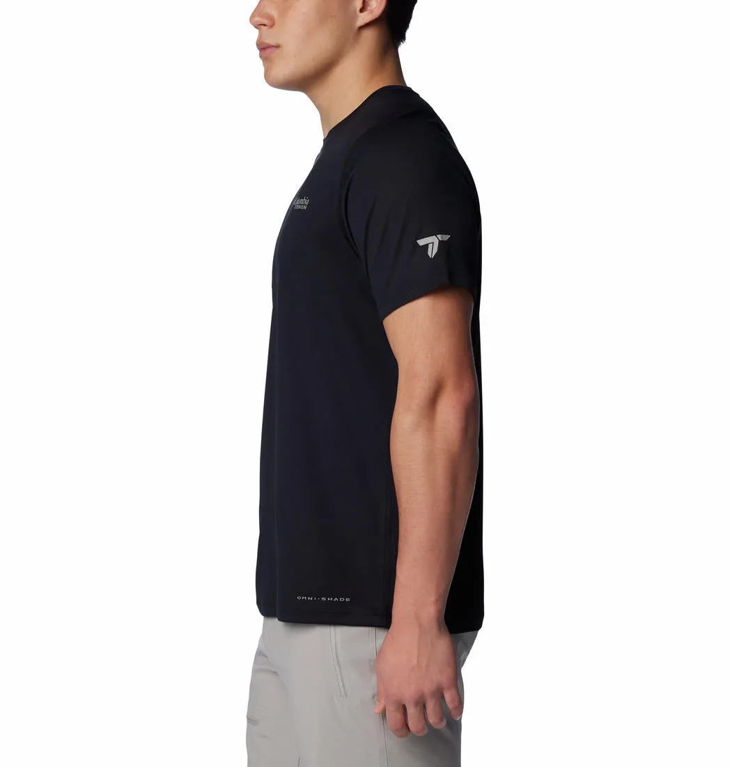 Columbia Men Black Omni-Shade Summit Valley Crew Tshirt