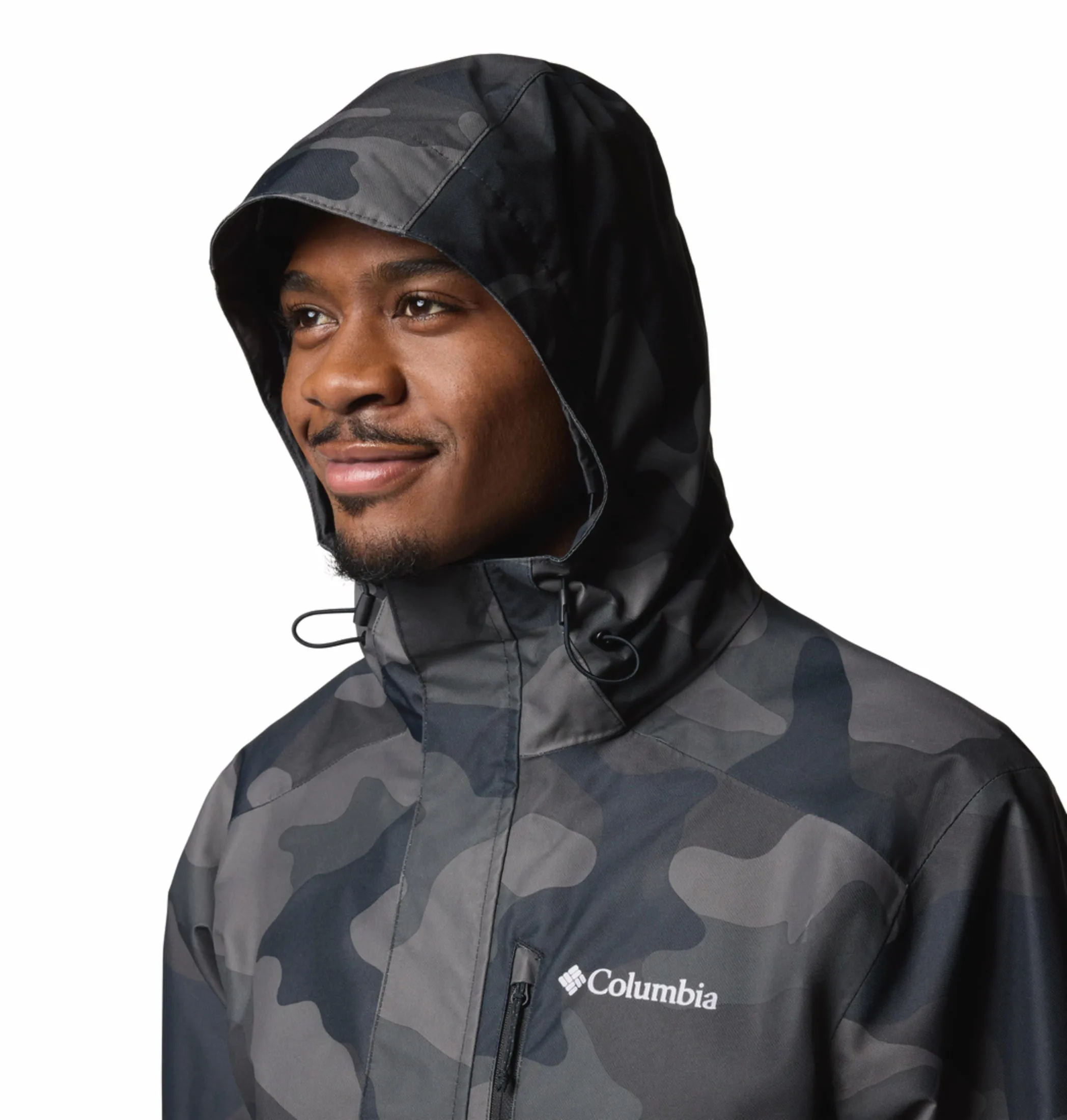 Columbia Men Black Omni-Tech Hikebound II Printed Waterproof Rain Jacket