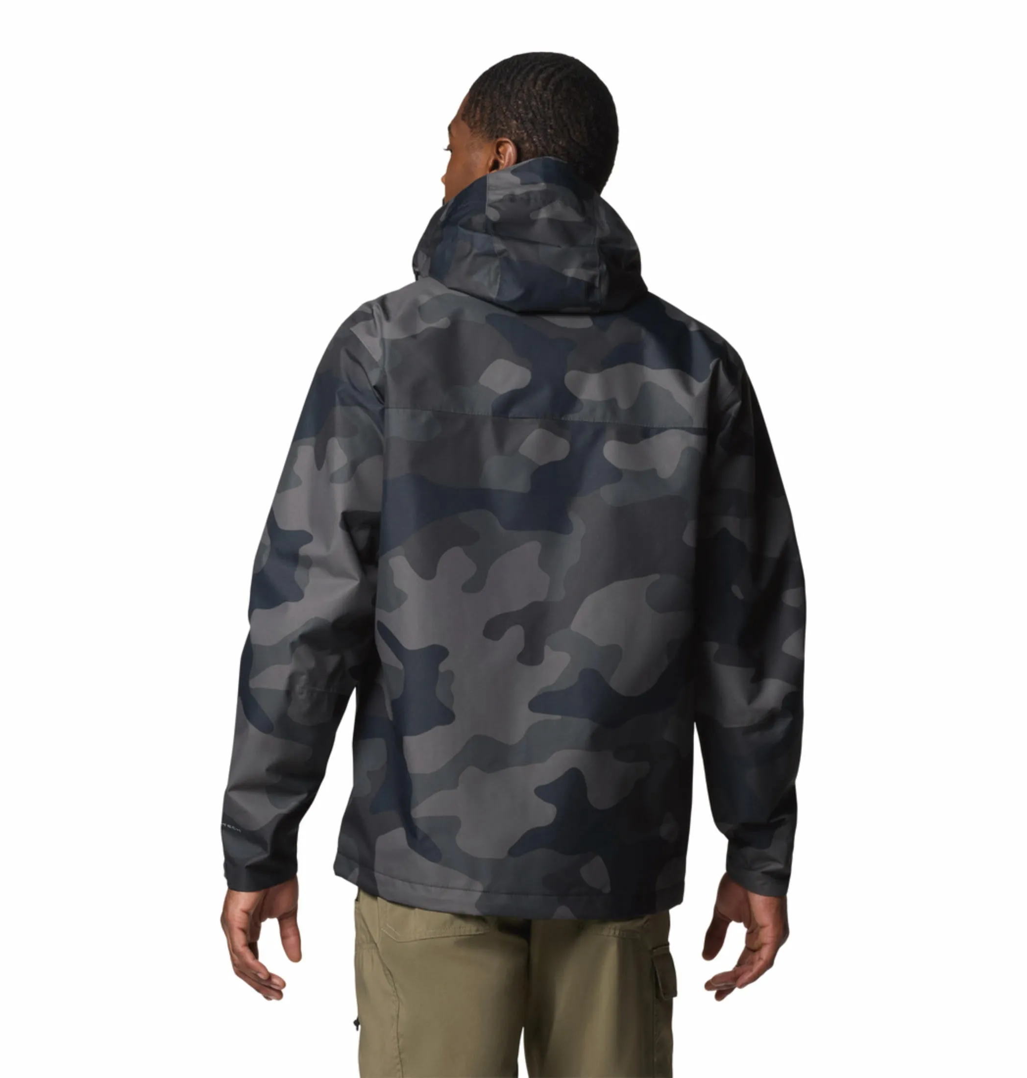 Columbia Men Black Omni-Tech Hikebound II Printed Waterproof Rain Jacket