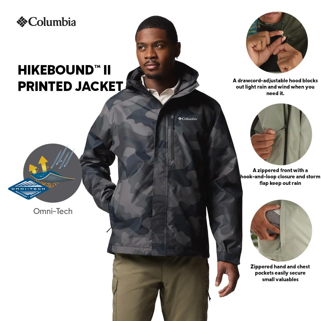 Columbia Men Black Omni-Tech Hikebound II Printed Waterproof Rain Jacket