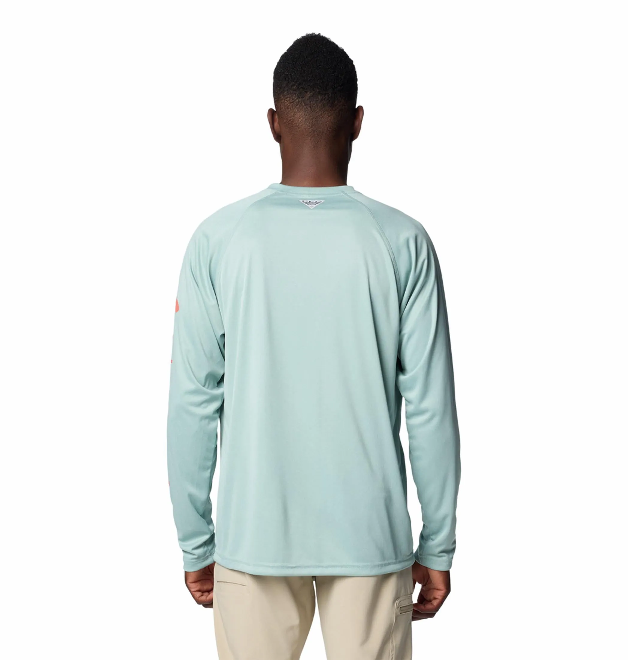Columbia Men Blue Omni-Shade Terminal Tackle Heather Long Sleeve Shirt