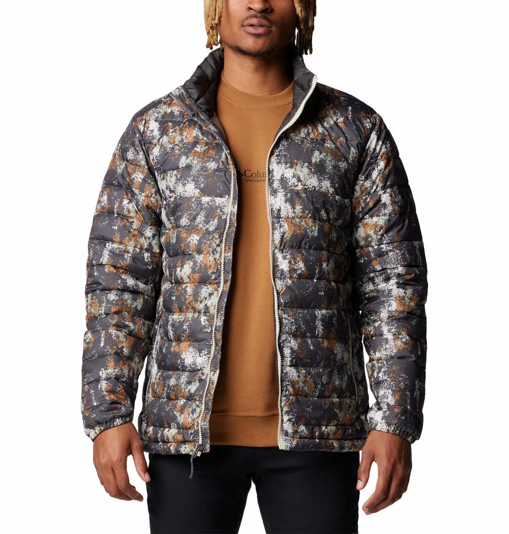 Columbia Men Brown Omni-Heat Reflective Powder Lite II Printed Jacket