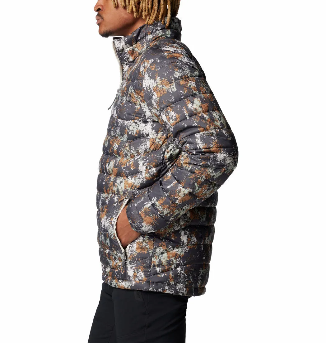 Columbia Men Brown Omni-Heat Reflective Powder Lite II Printed Jacket