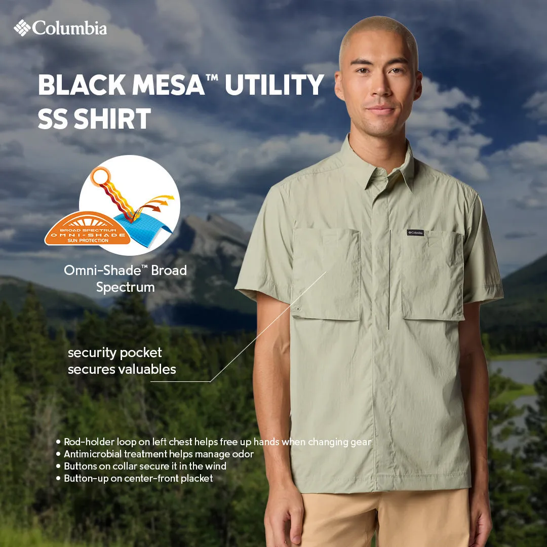 Columbia Men Green Omni-Freeze Black Mesa Utility Short Sleeve Shirt