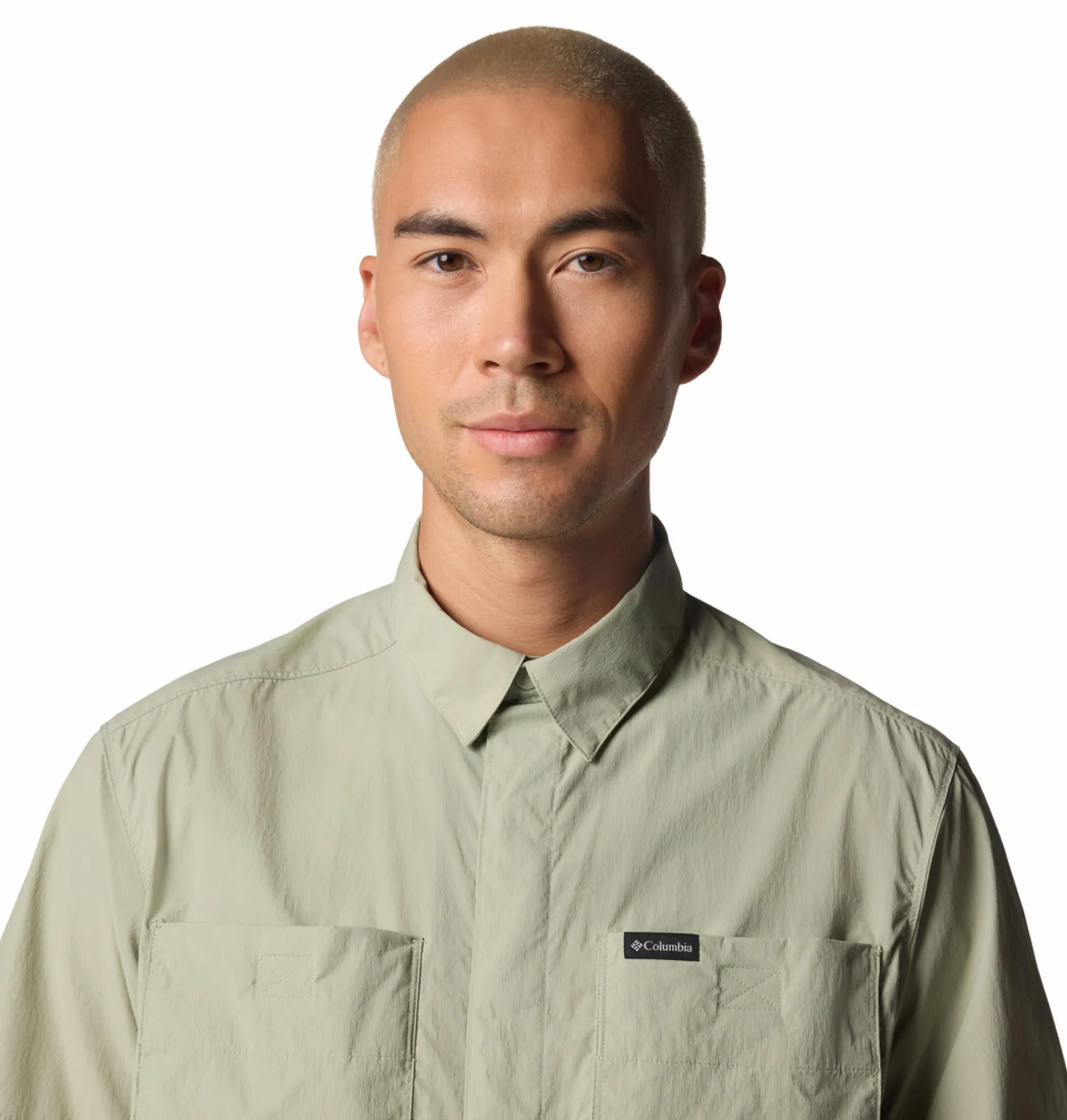 Columbia Men Green Omni-Freeze Black Mesa Utility Short Sleeve Shirt
