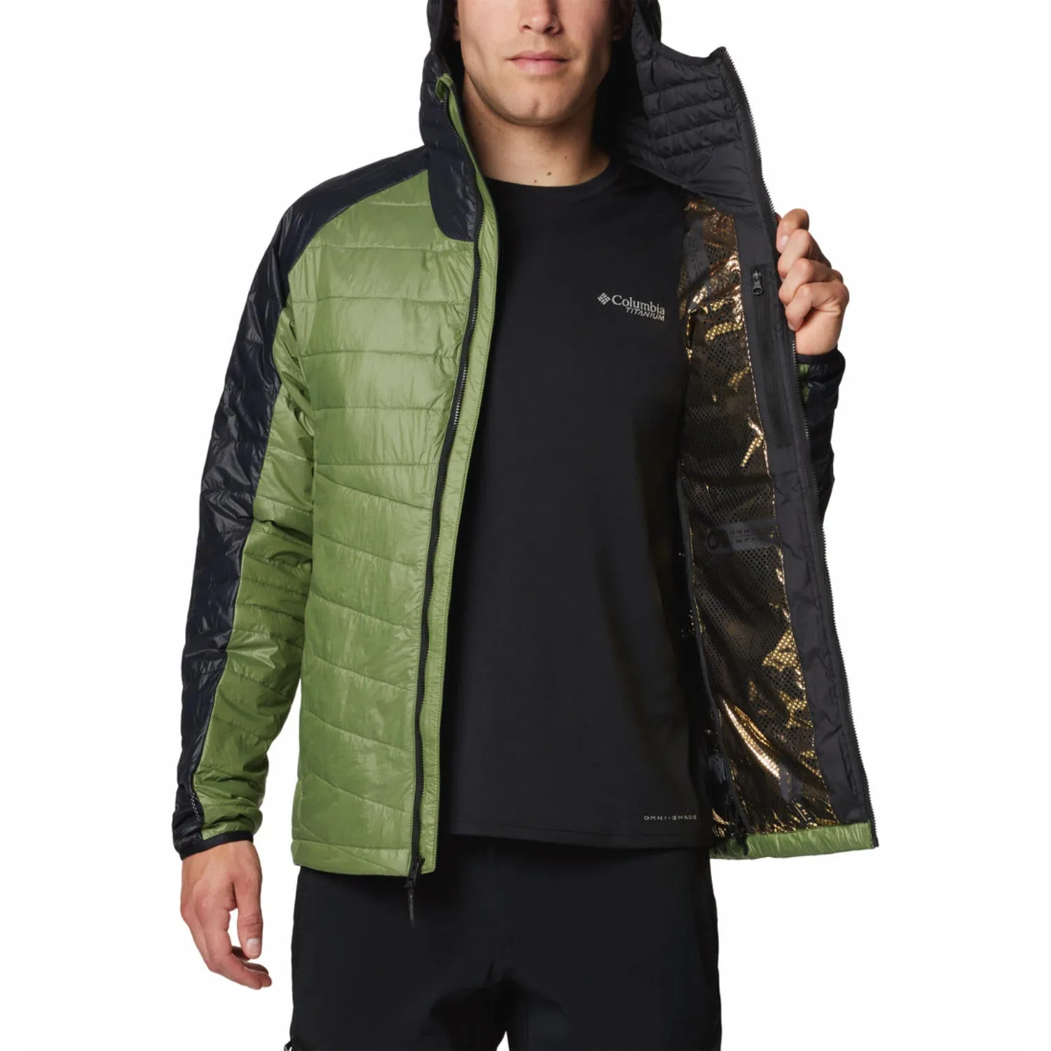 Columbia Men Green Omni-Heat Infinity Platinum Peak II Hooded Jacket