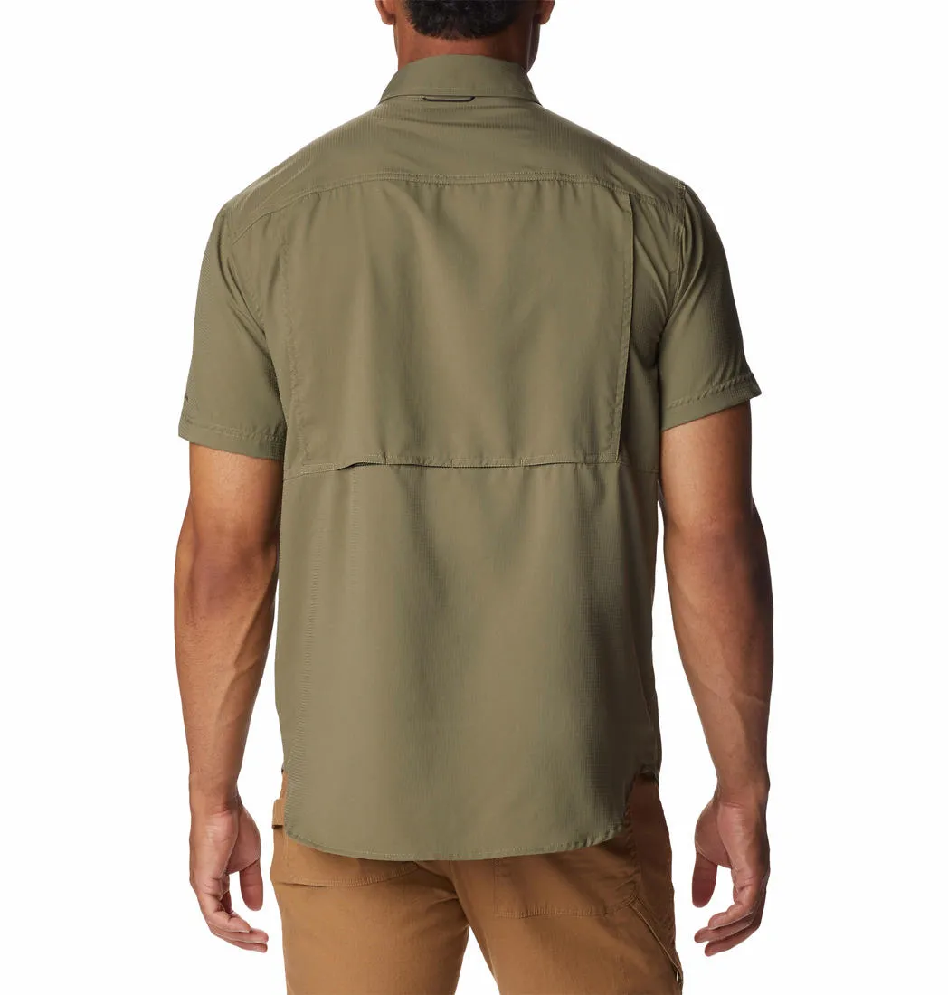 Columbia Men Green Omni-Shade Silver Ridge Utility Lite Short Sleeve Shirt