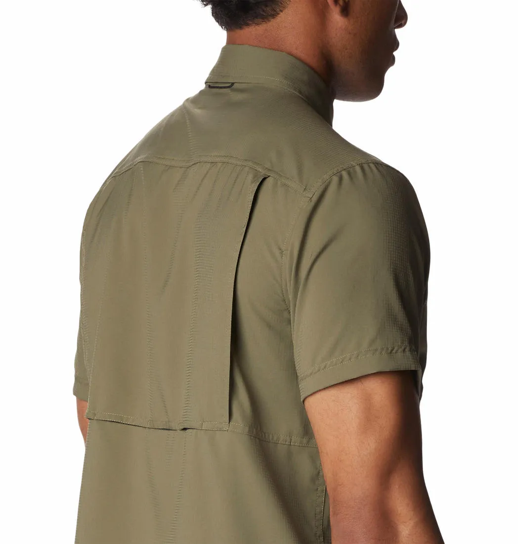 Columbia Men Green Omni-Shade Silver Ridge Utility Lite Short Sleeve Shirt