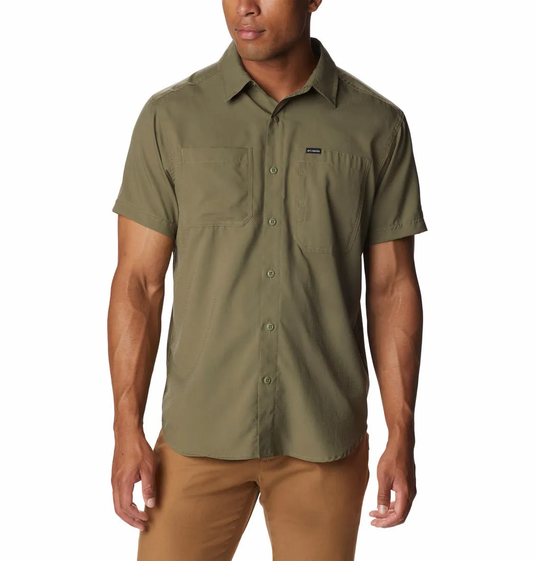 Columbia Men Green Omni-Shade Silver Ridge Utility Lite Short Sleeve Shirt