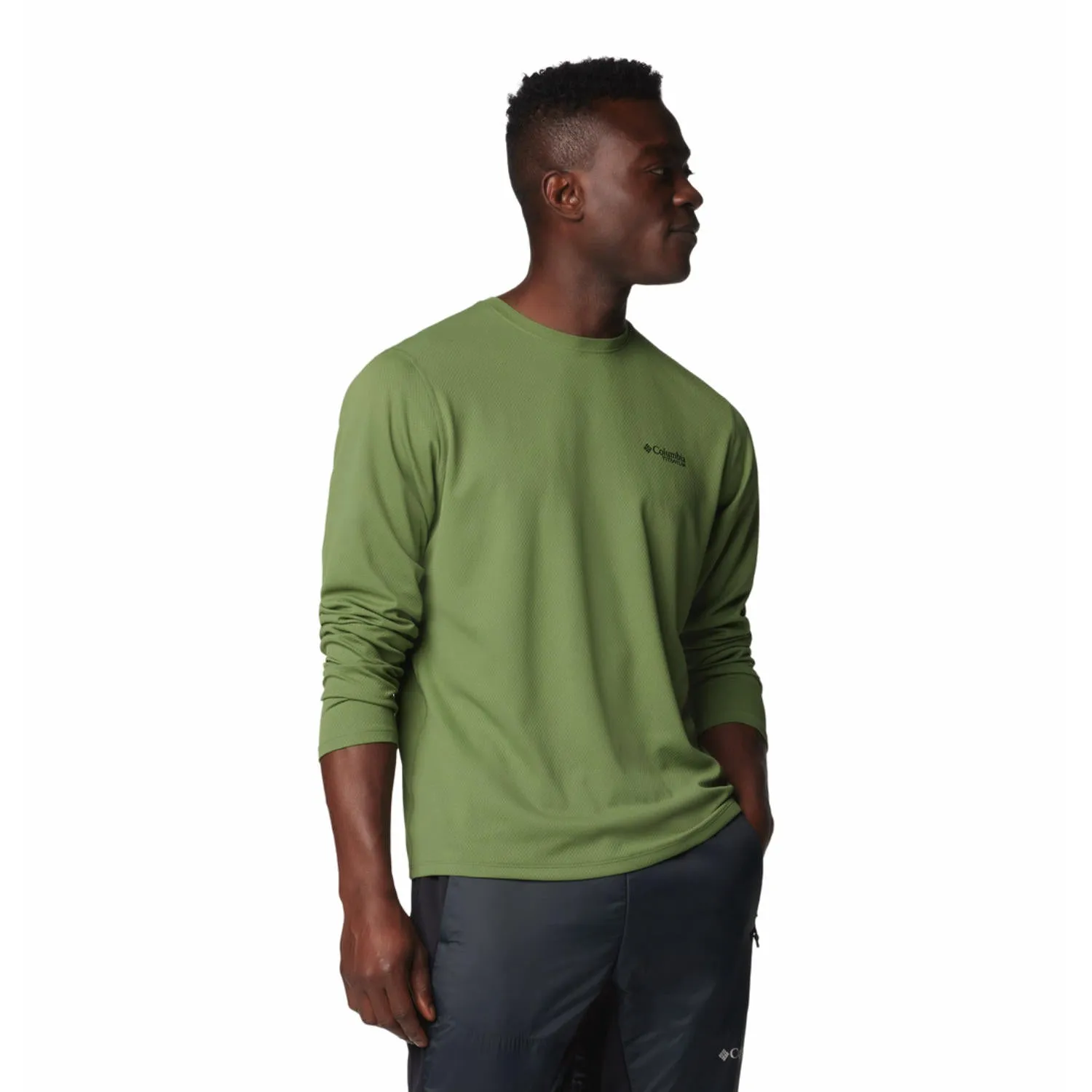 Columbia Men Green Omni-Shade Summit Valley Crew Tshirt