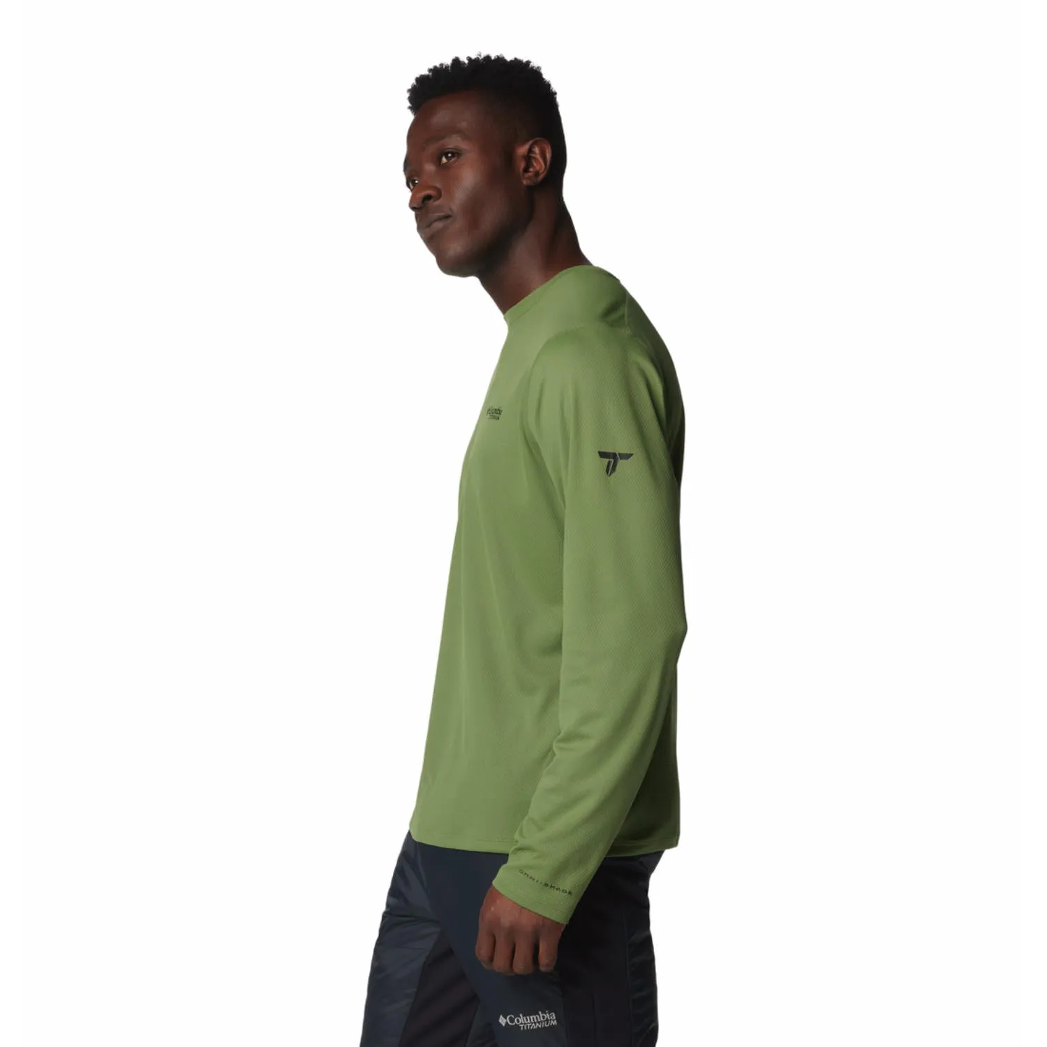 Columbia Men Green Omni-Shade Summit Valley Crew Tshirt