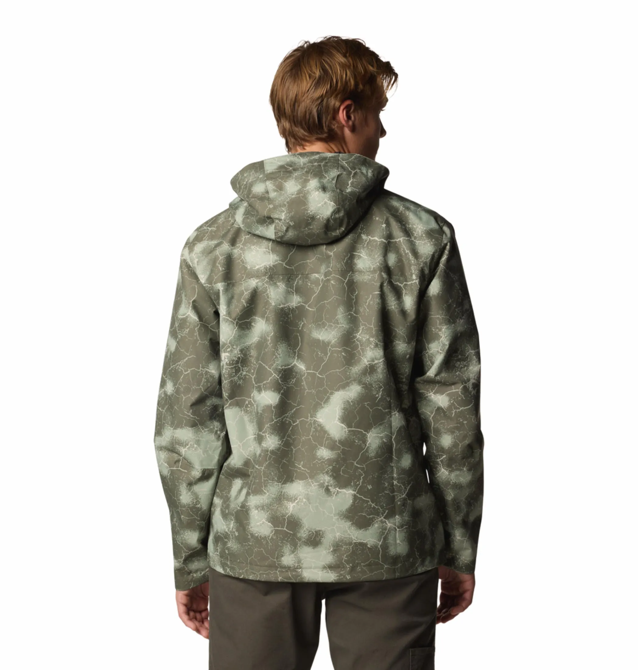Columbia Men Green Omni-Tech Hikebound II Printed Waterproof Rain Jacket