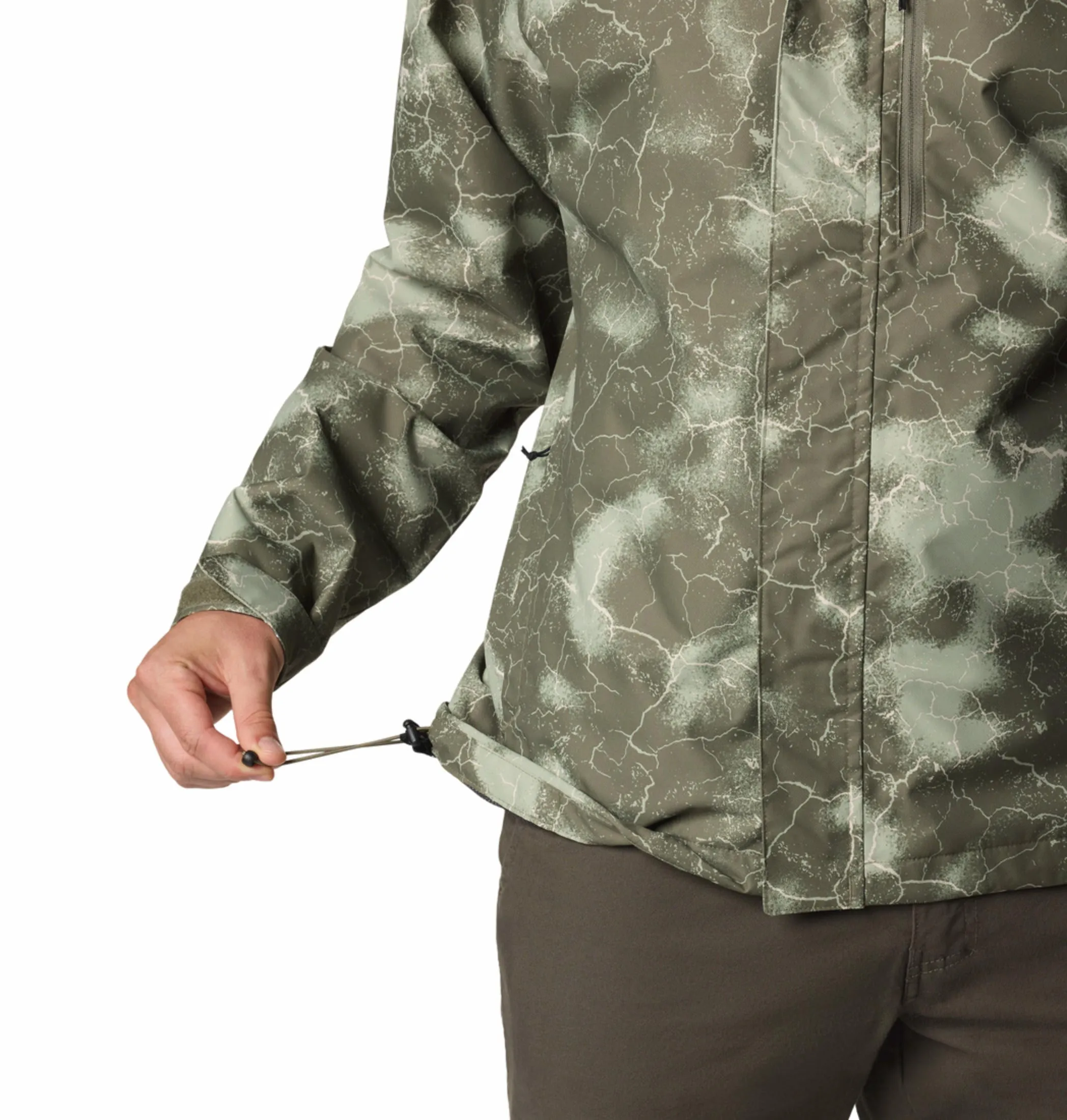 Columbia Men Green Omni-Tech Hikebound II Printed Waterproof Rain Jacket