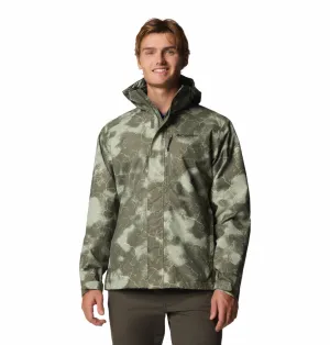 Columbia Men Green Omni-Tech Hikebound II Printed Waterproof Rain Jacket