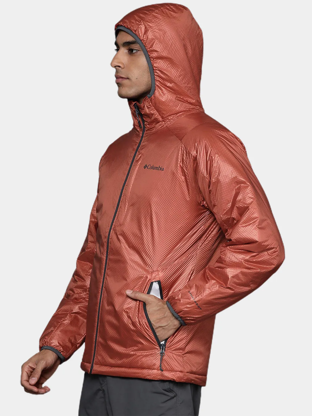 Columbia Men Orange Omni-Heat Infinity Arch Rock Double Wall Elite Hooded Jacket