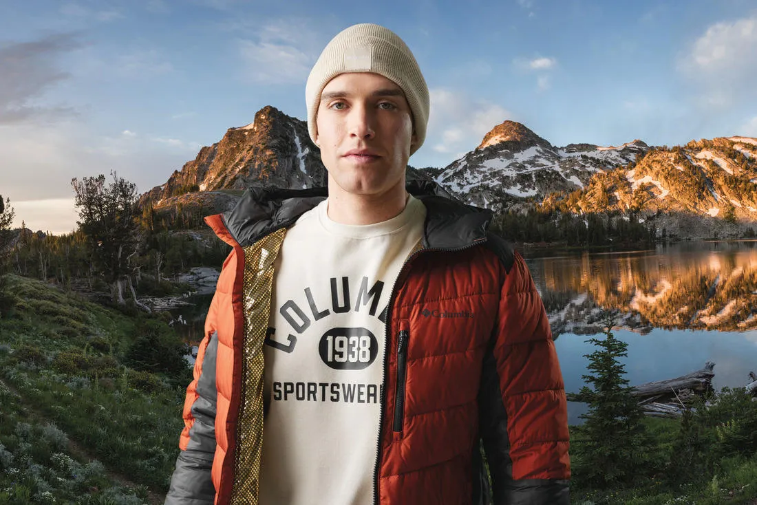 Columbia Men Orange Omni-Heat Infinity Labyrinth Loop Hooded Jacket