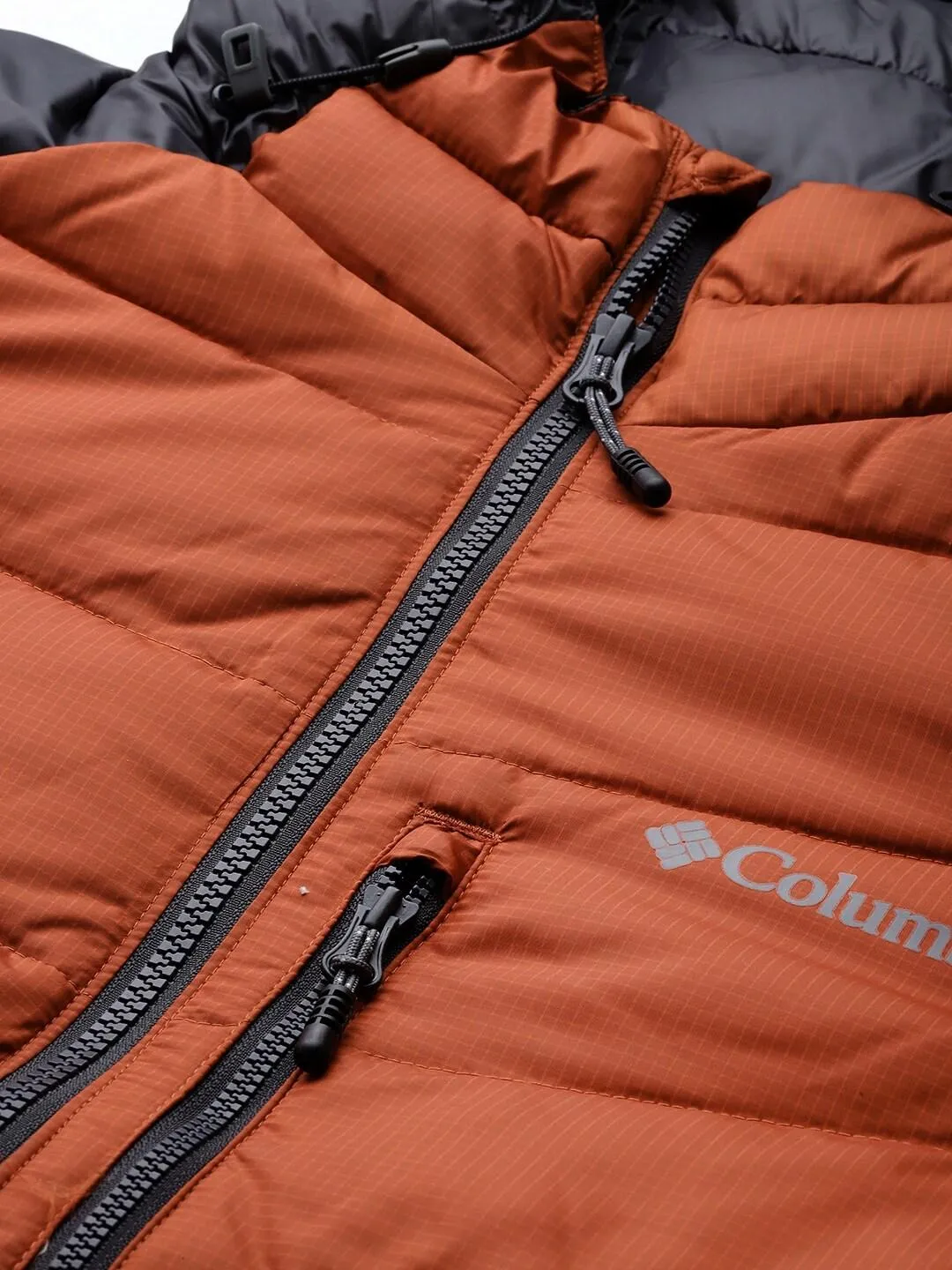 Columbia Men Orange Omni-Heat Infinity Labyrinth Loop Hooded Jacket