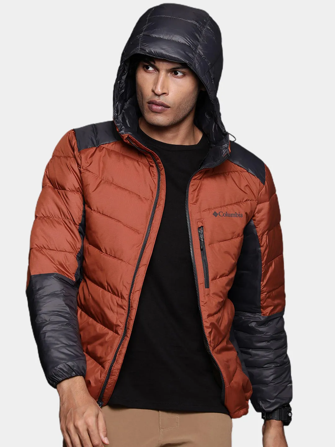 Columbia Men Orange Omni-Heat Infinity Labyrinth Loop Hooded Jacket
