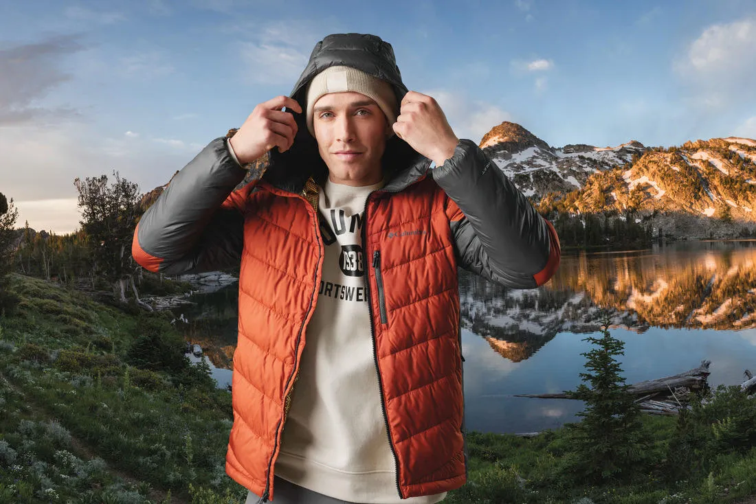 Columbia Men Orange Omni-Heat Infinity Labyrinth Loop Hooded Jacket