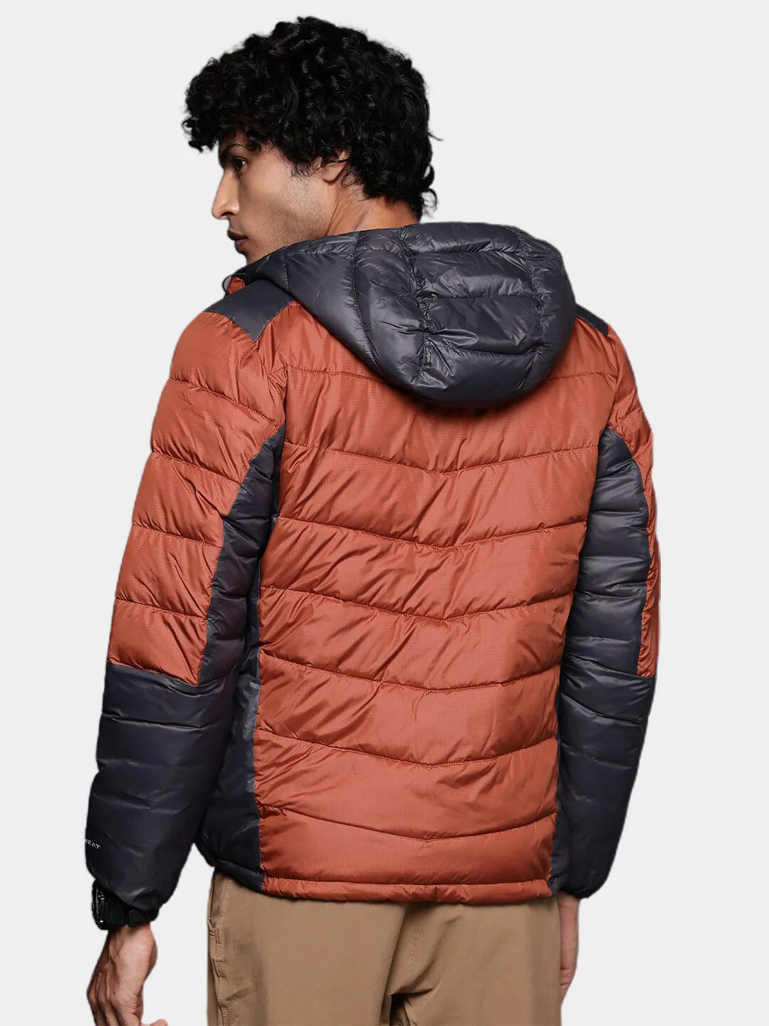 Columbia Men Orange Omni-Heat Infinity Labyrinth Loop Hooded Jacket