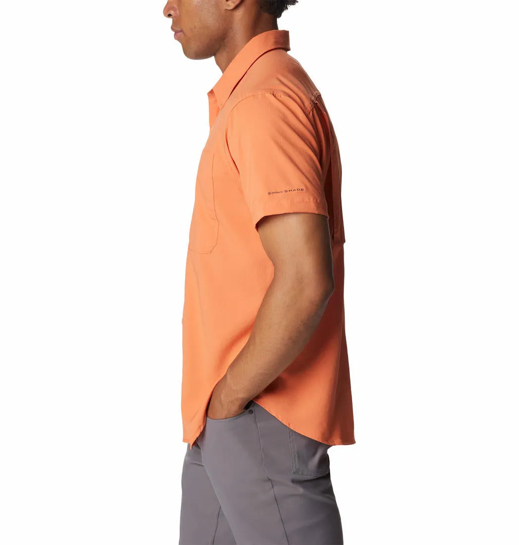 Columbia Men Orange Omni-Shade Silver Ridge Utility Lite Short Sleeve Shirt