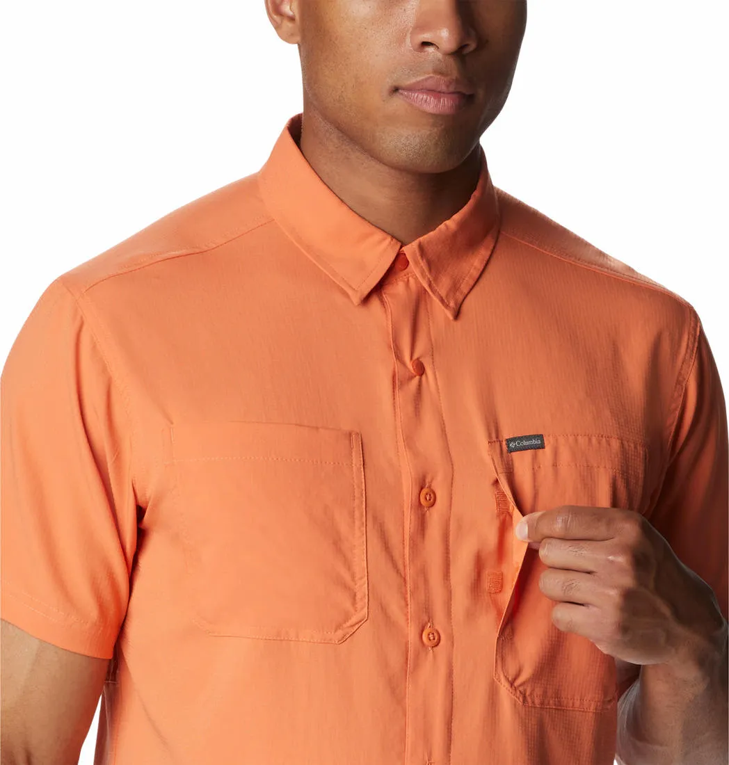 Columbia Men Orange Omni-Shade Silver Ridge Utility Lite Short Sleeve Shirt