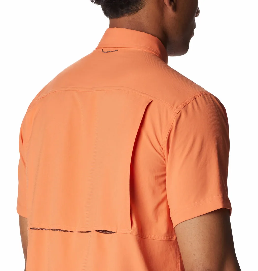 Columbia Men Orange Omni-Shade Silver Ridge Utility Lite Short Sleeve Shirt