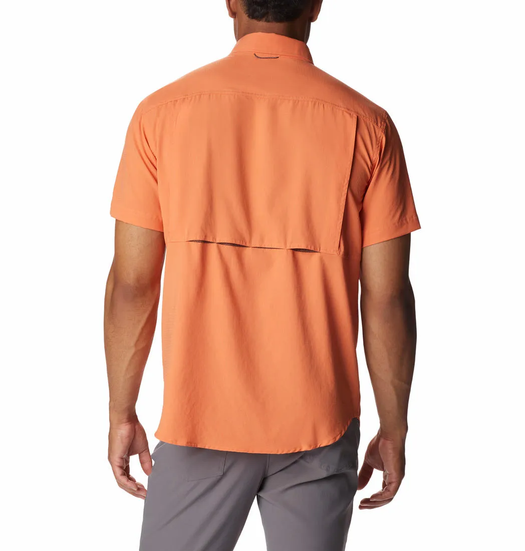Columbia Men Orange Omni-Shade Silver Ridge Utility Lite Short Sleeve Shirt