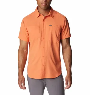 Columbia Men Orange Omni-Shade Silver Ridge Utility Lite Short Sleeve Shirt