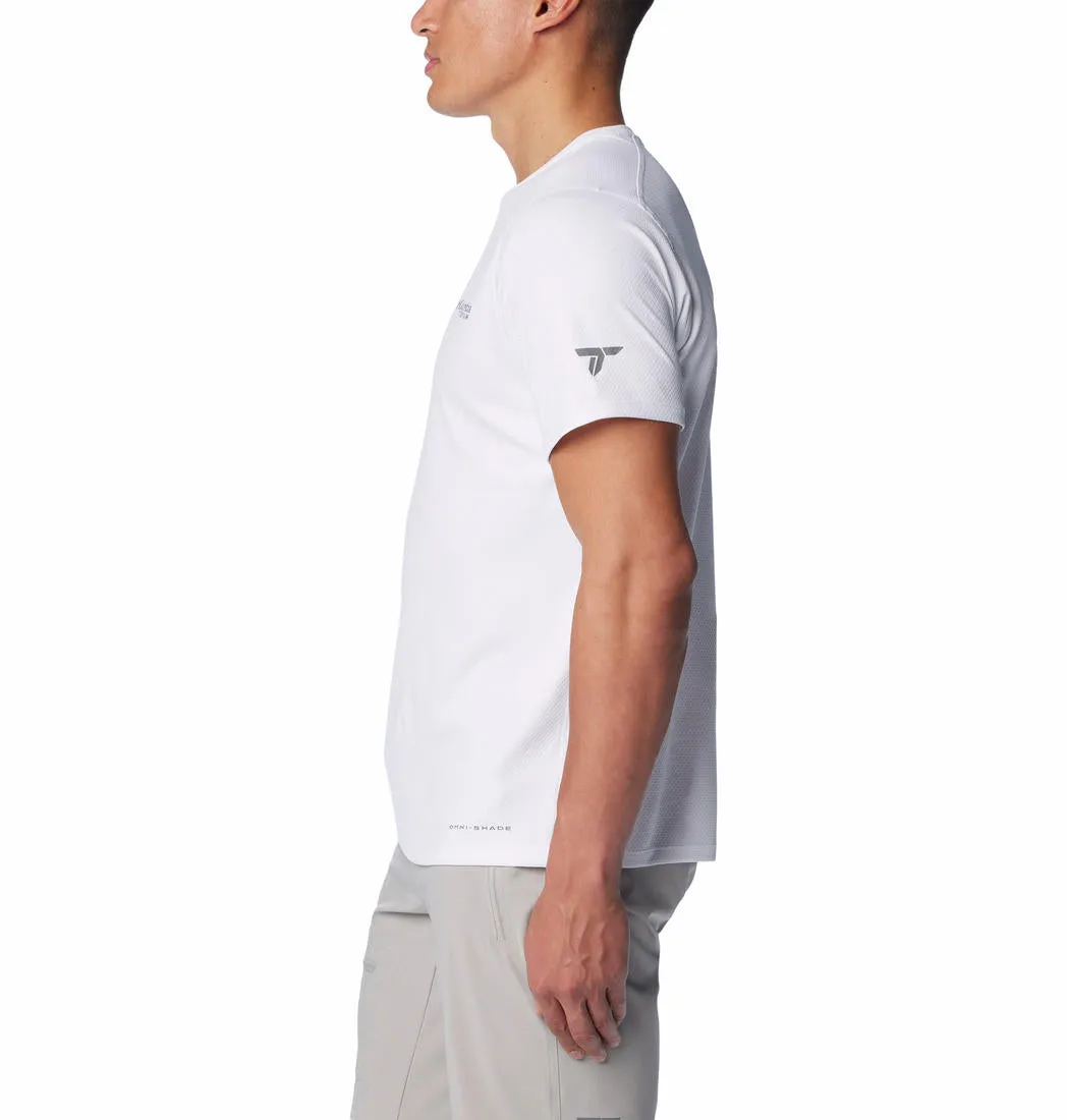 Columbia Men White Omni-Shade Summit Valley Crew Tshirt