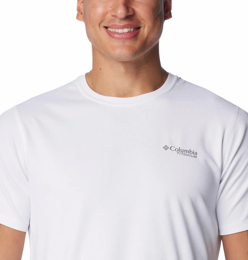 Columbia Men White Omni-Shade Summit Valley Crew Tshirt