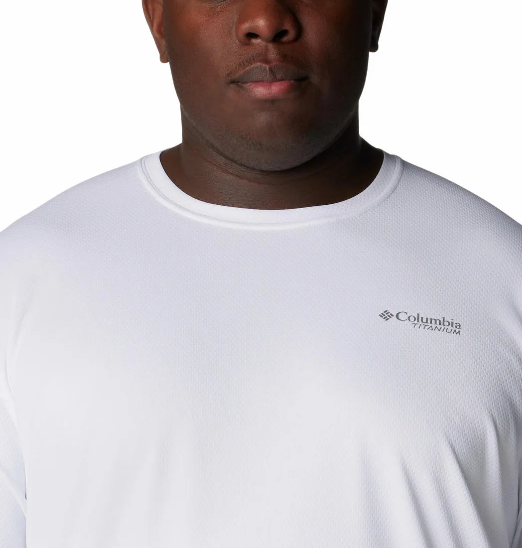 Columbia Men White Omni-Shade Summit Valley Crew Tshirt