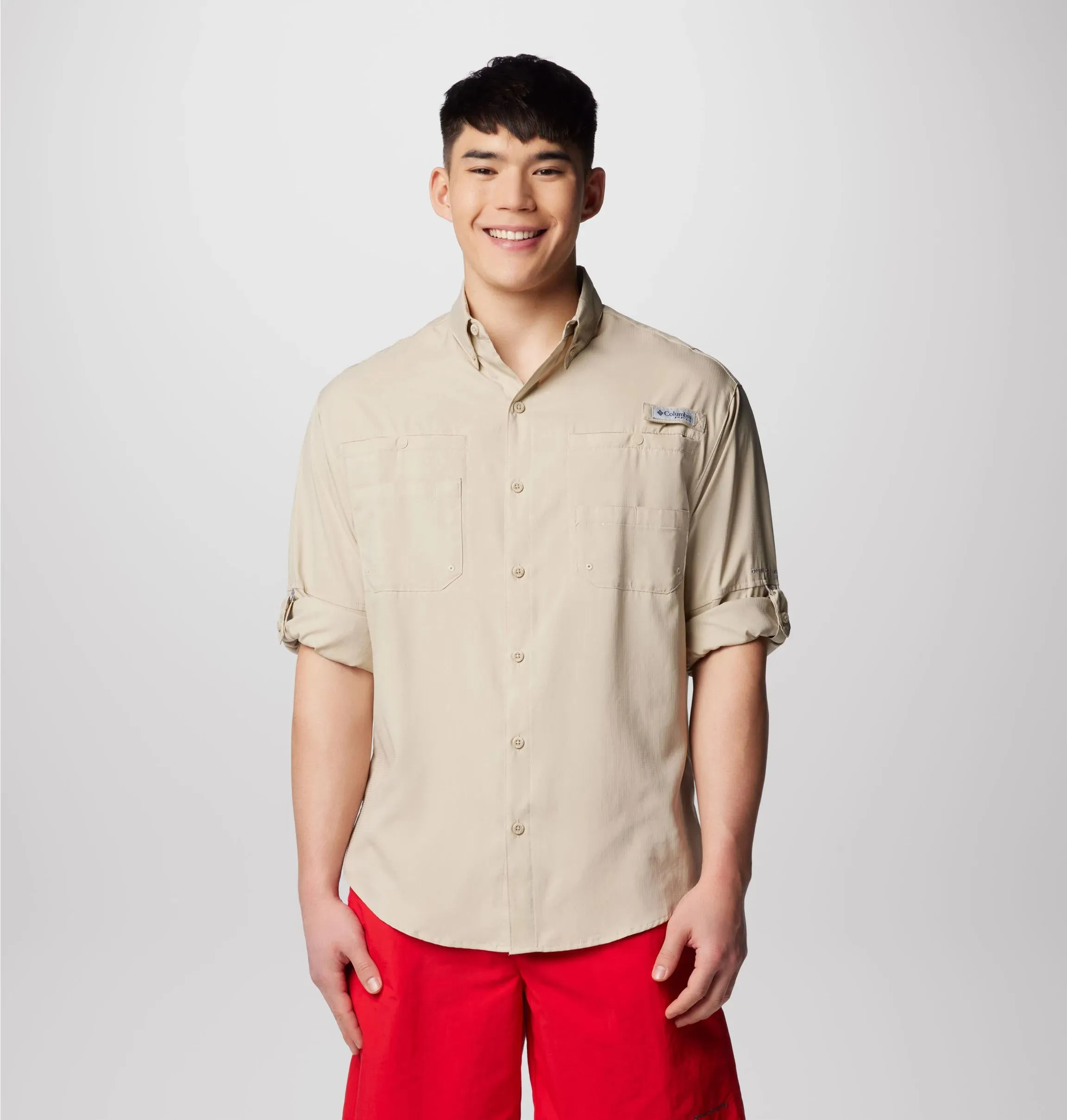 Columbia Men White Omni-Wick Tamiami II Long Sleeve Shirt
