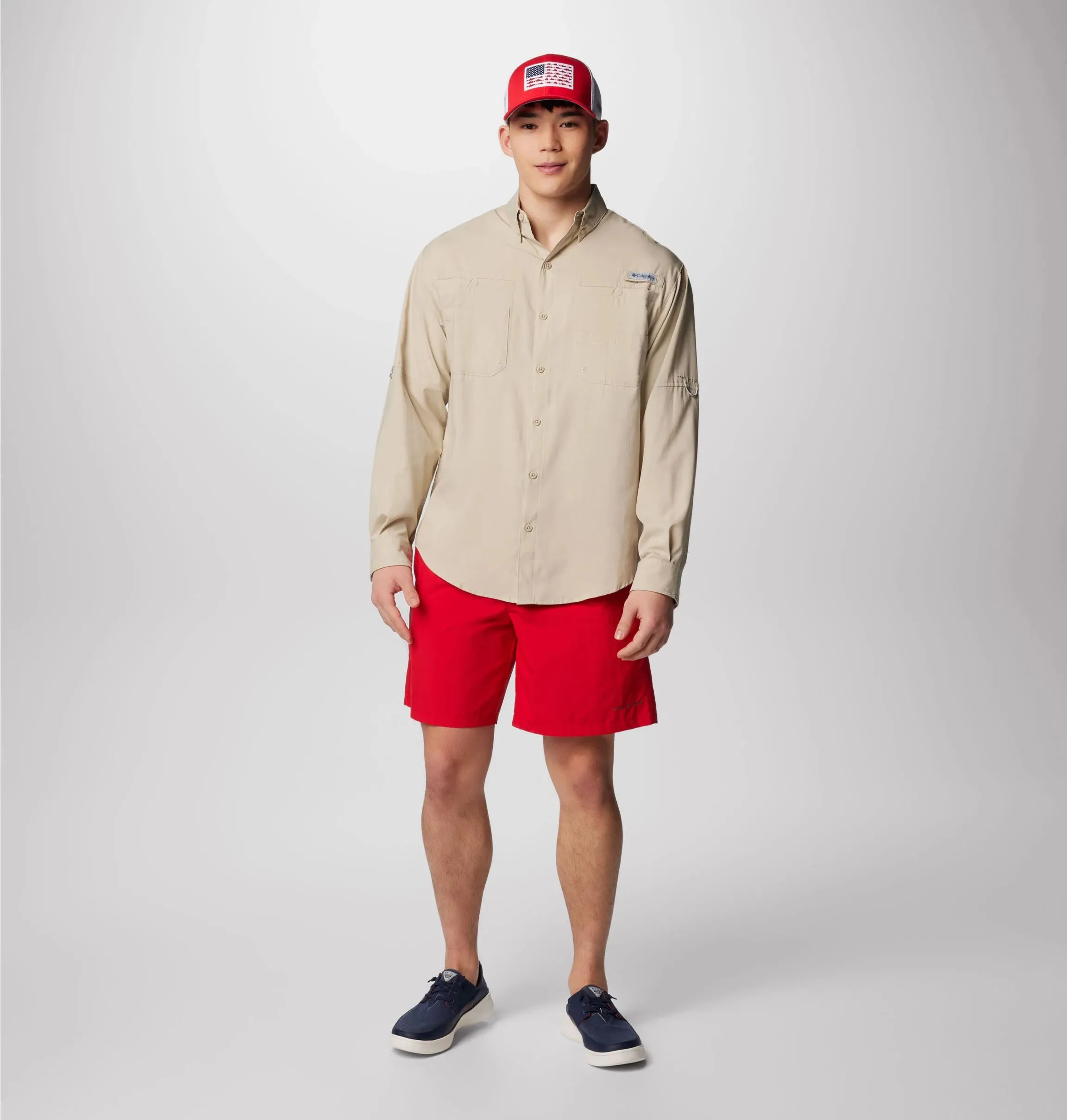 Columbia Men White Omni-Wick Tamiami II Long Sleeve Shirt