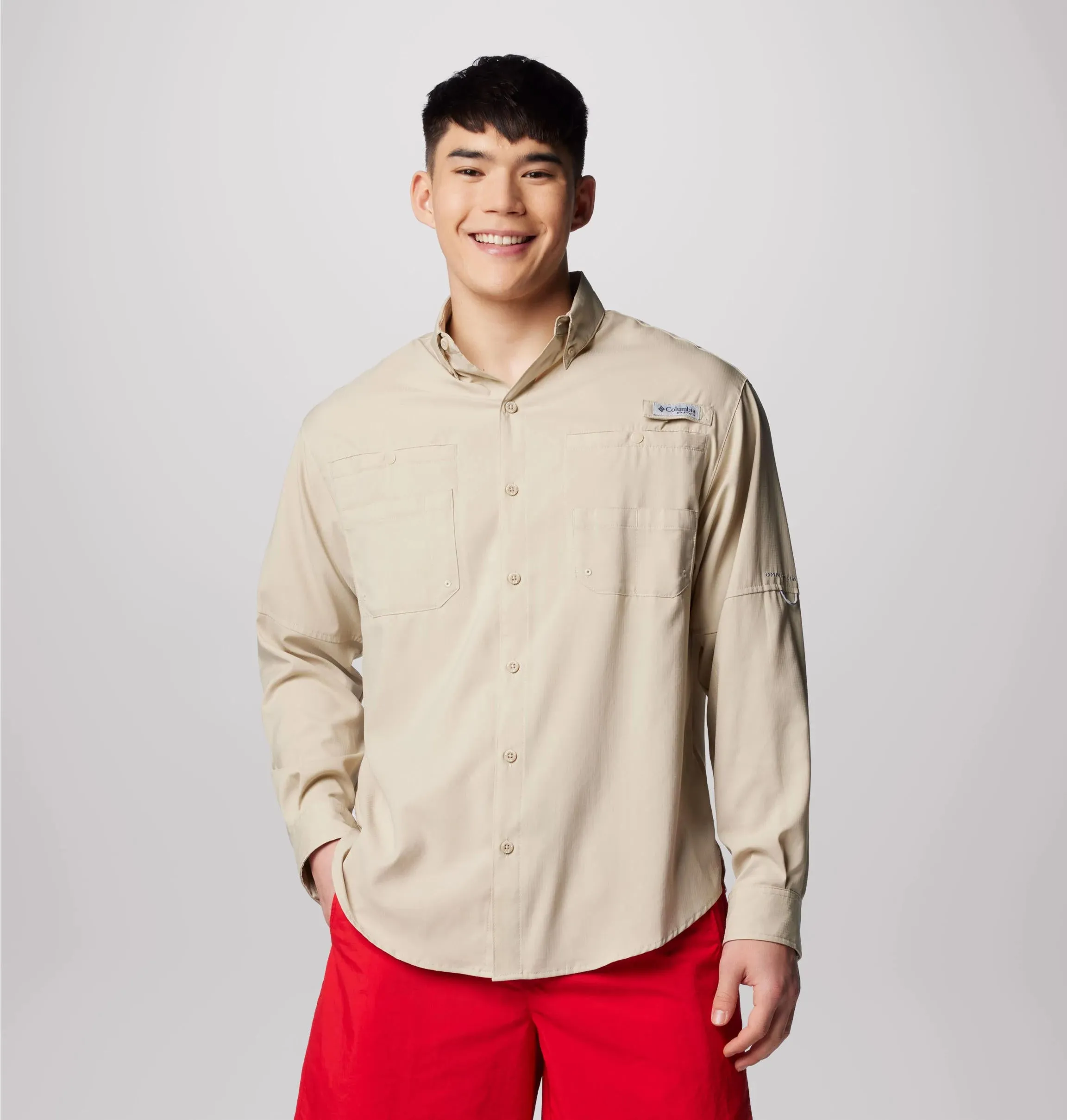 Columbia Men White Omni-Wick Tamiami II Long Sleeve Shirt
