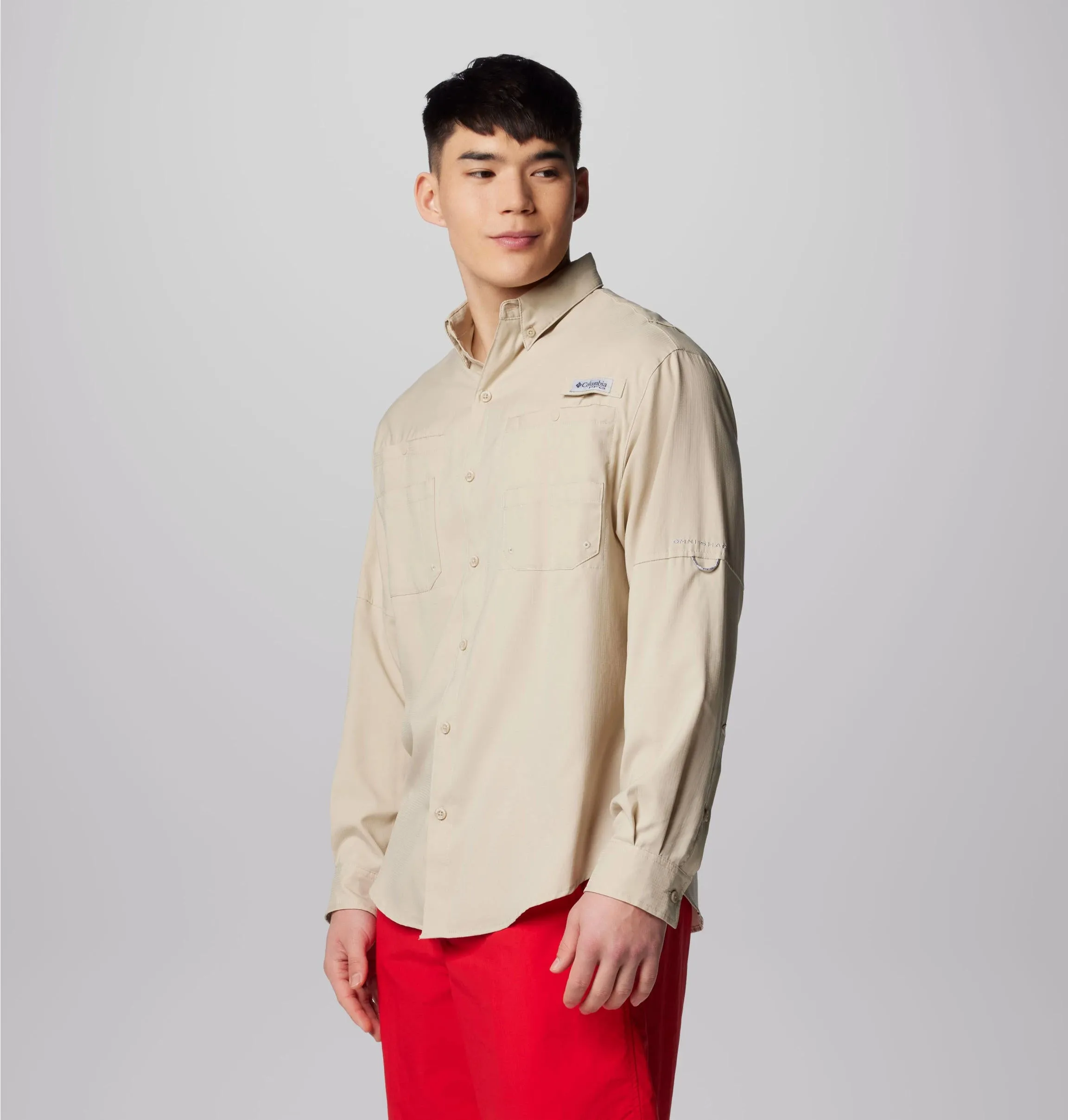 Columbia Men White Omni-Wick Tamiami II Long Sleeve Shirt