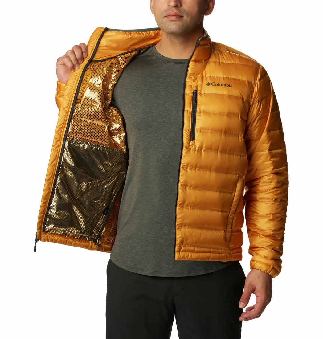 Columbia Men Yellow Omni-Heat Infinity Pebble Peak Down Jacket